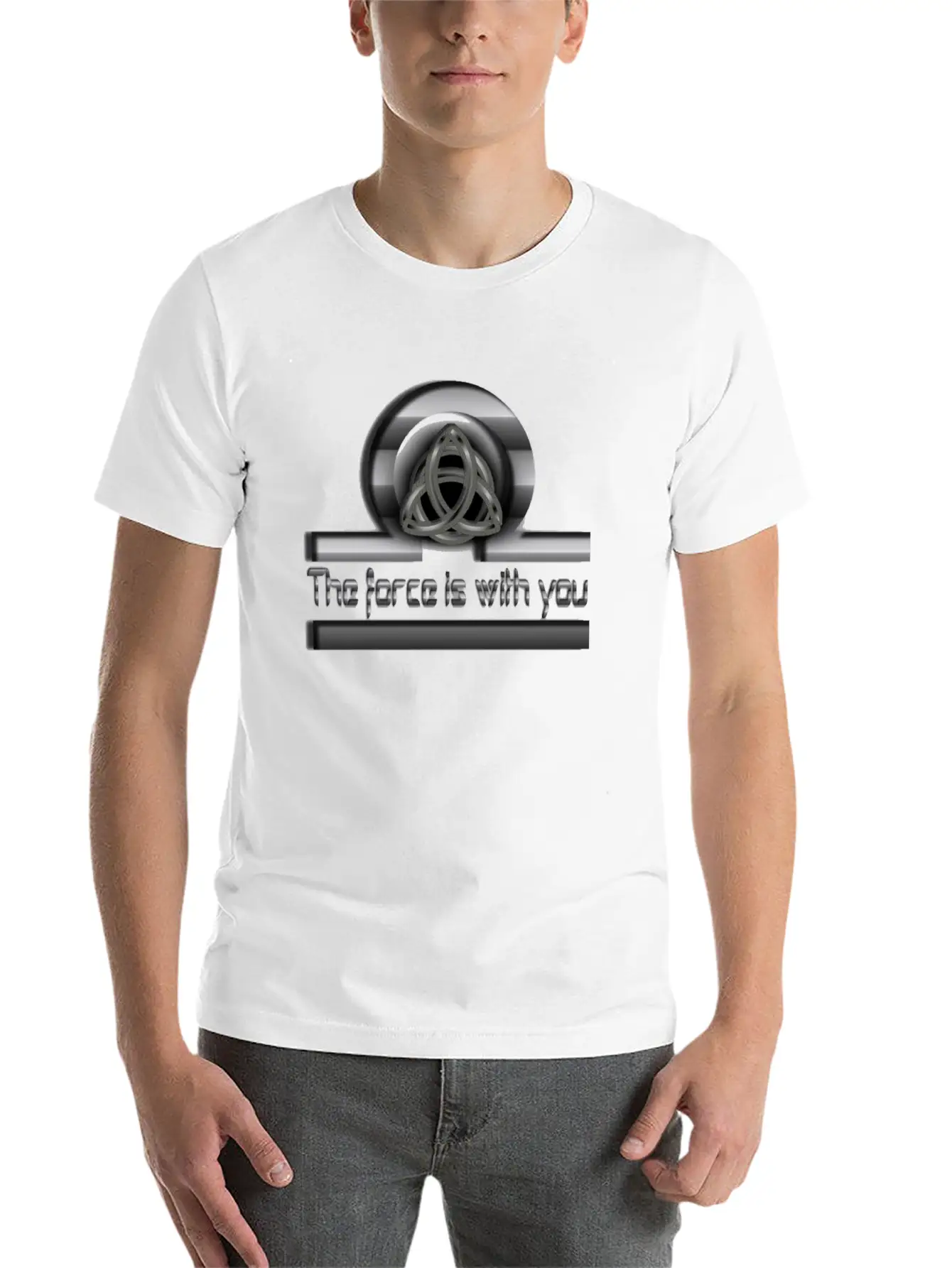 The Force Is With U Unisex Short Sleeve Soft Cotton T-Shirt – Casual Everyday Wear