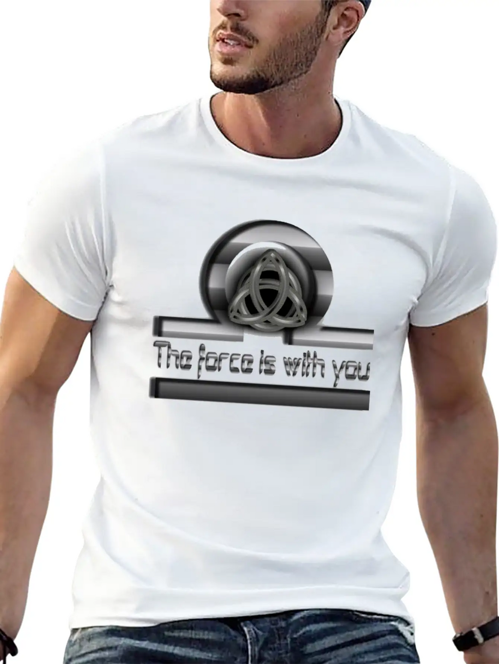 The Force Is With U Unisex Short Sleeve Soft Cotton T-Shirt – Casual Everyday Wear