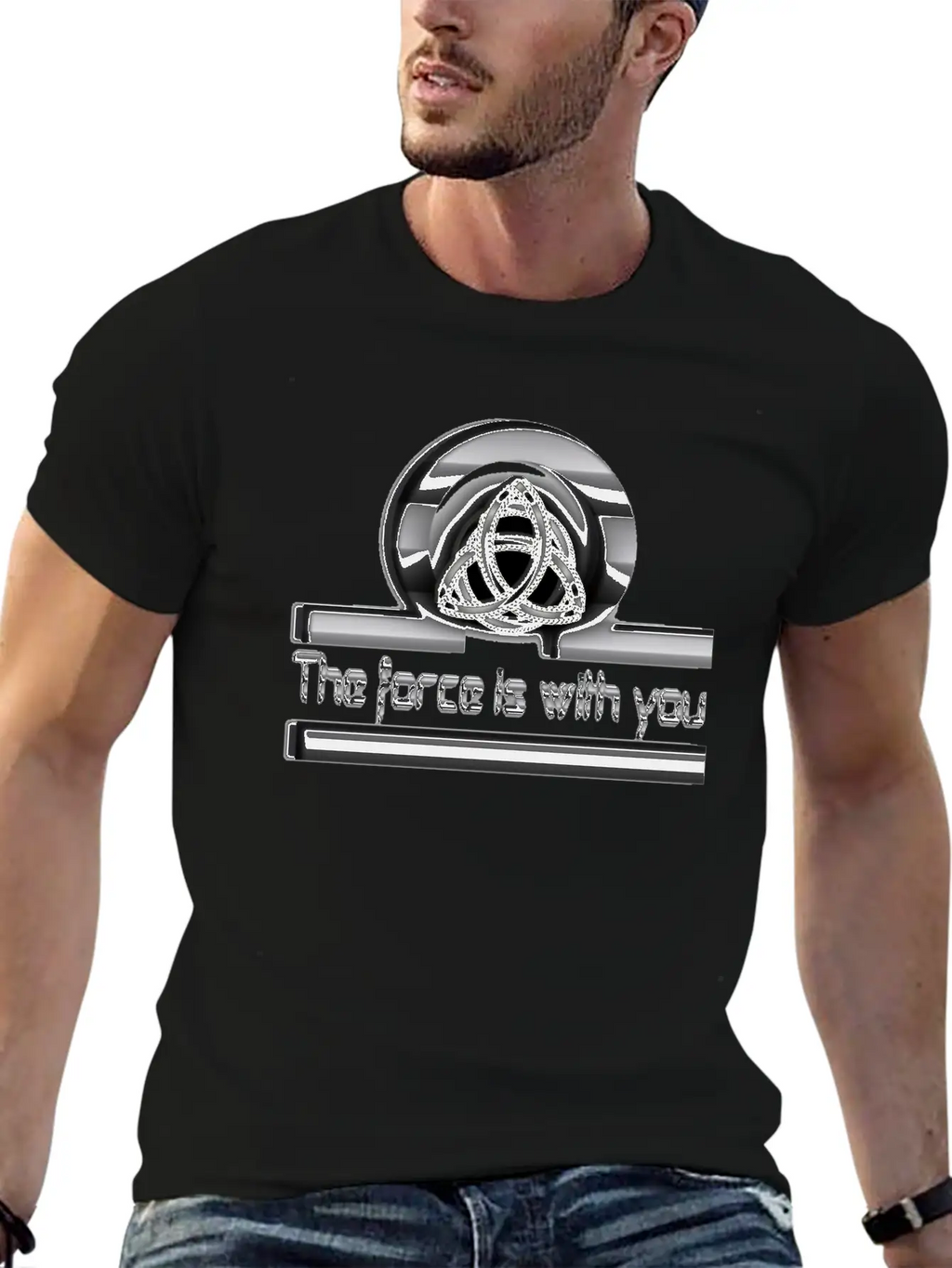The Force Is With U Unisex Short Sleeve Soft Cotton T-Shirt – Casual Everyday Wear