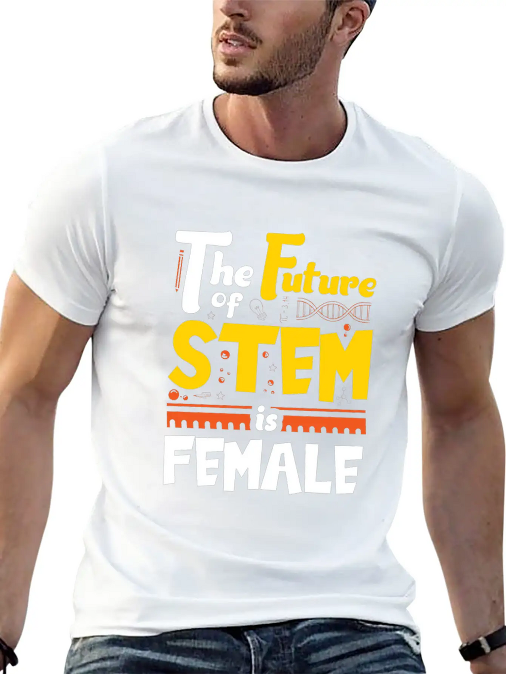 The Future Of STEM Is Female Unisex Short Sleeve Soft Cotton T-Shirt – Casual Everyday Wear