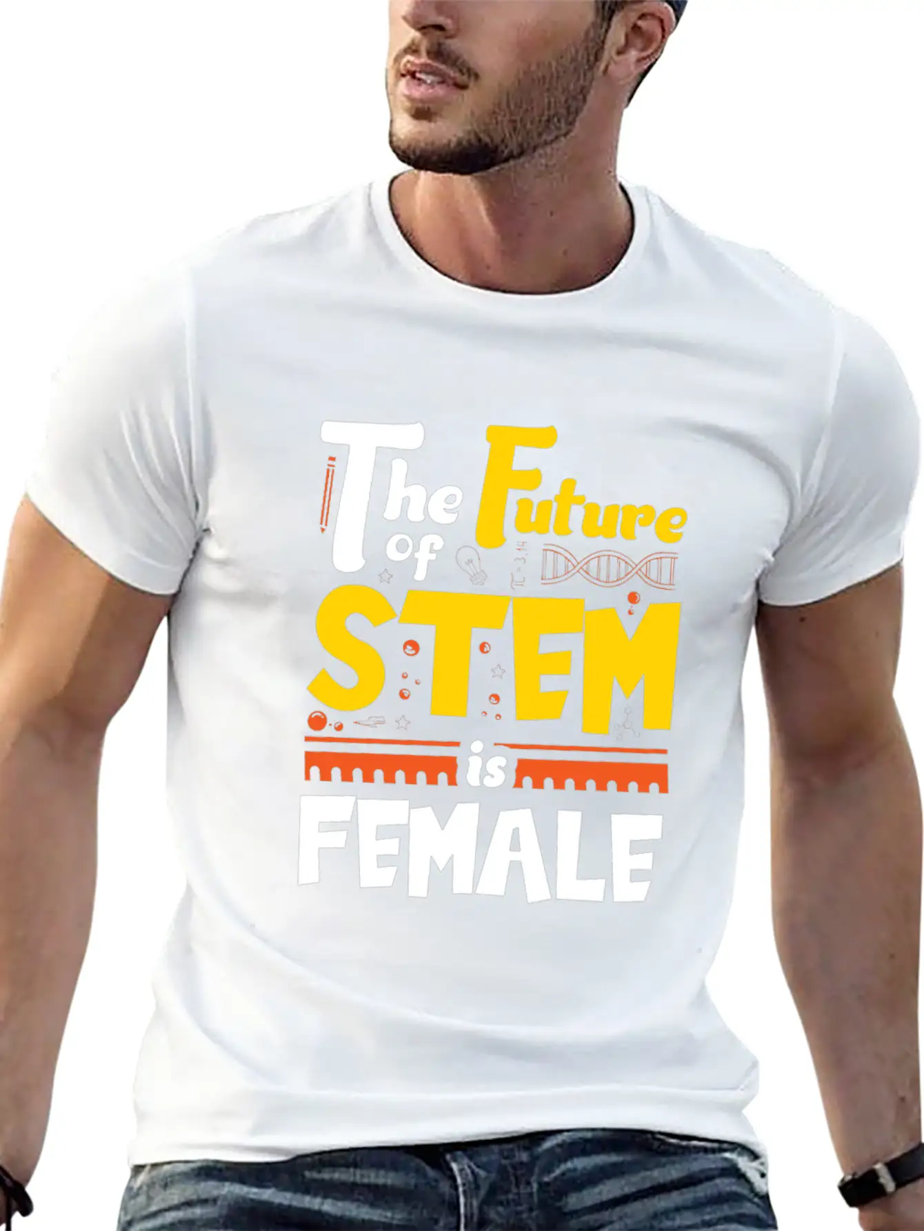 The Future Of STEM Is Female Unisex Short Sleeve Soft Cotton T-Shirt – Casual Everyday Wear