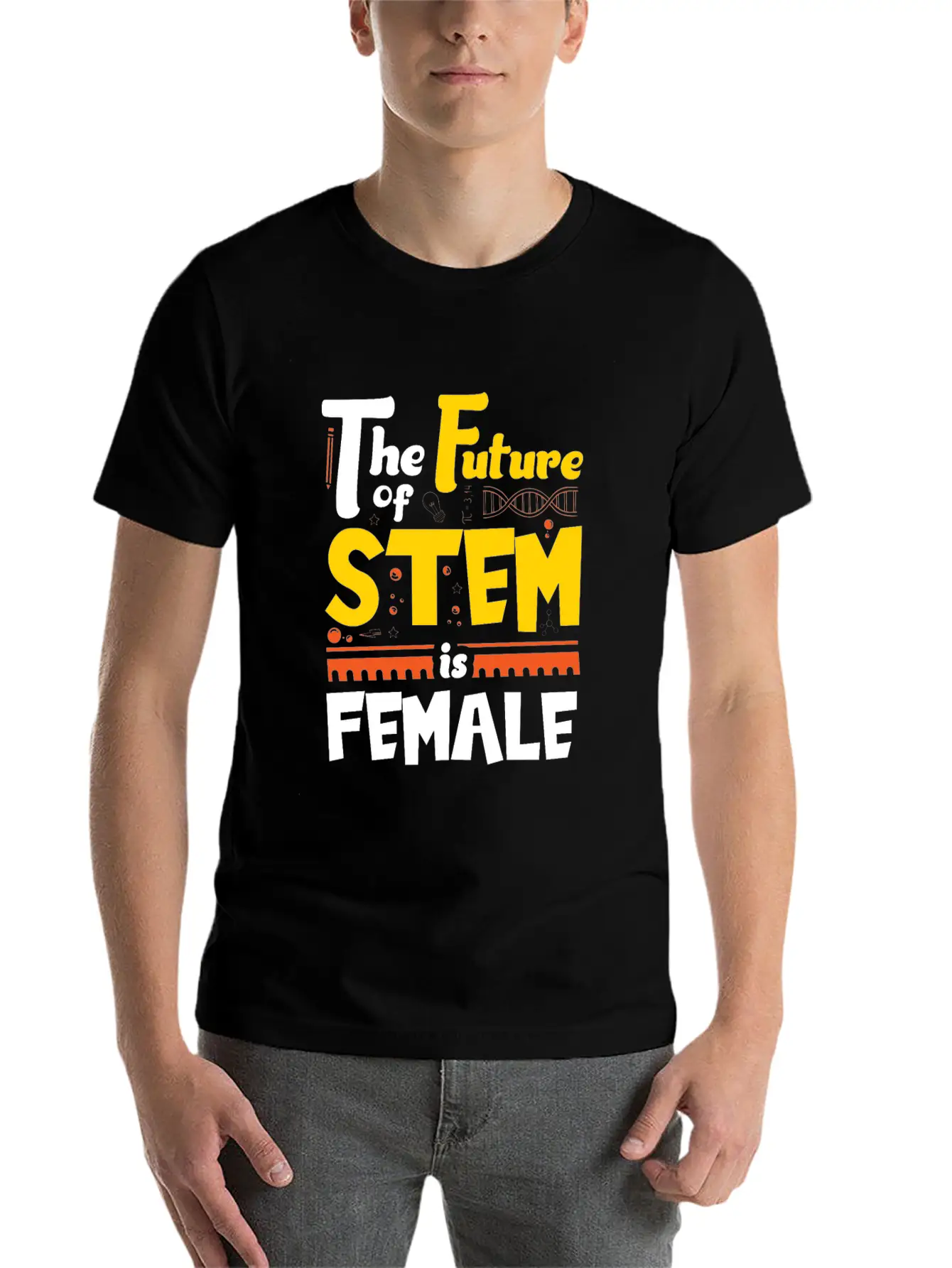 The Future Of STEM Is Female Unisex Short Sleeve Soft Cotton T-Shirt – Casual Everyday Wear