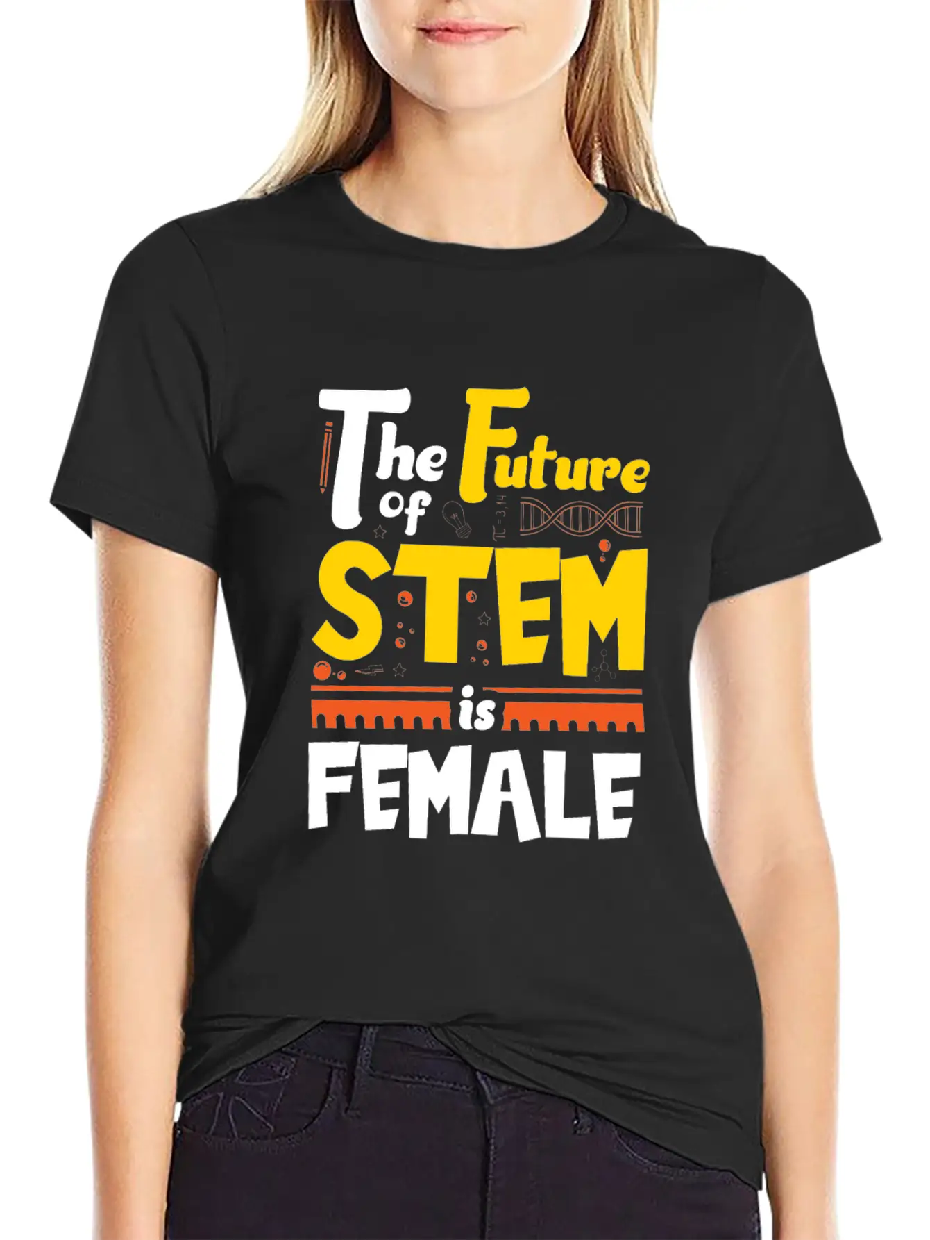 The Future Of STEM Is Female Unisex Short Sleeve Soft Cotton T-Shirt – Casual Everyday Wear