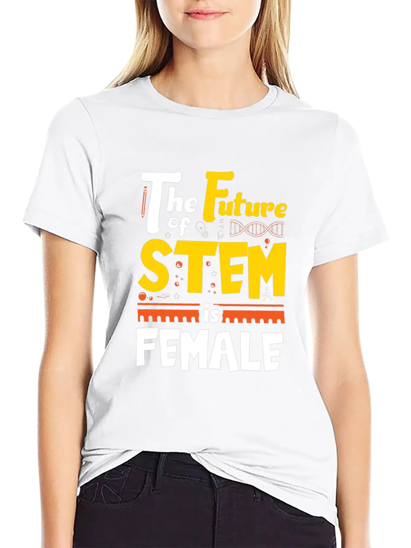 The Future Of STEM Is Female Unisex Short Sleeve Soft Cotton T-Shirt – Casual Everyday Wear