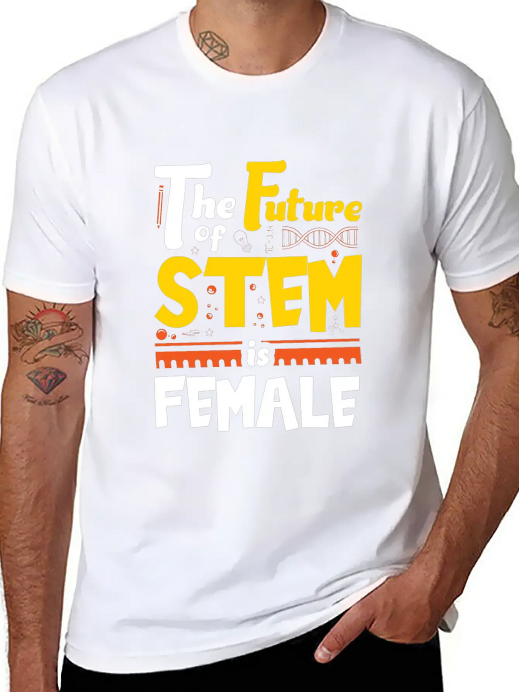 The Future Of STEM Is Female Unisex Short Sleeve Soft Cotton T-Shirt – Casual Everyday Wear
