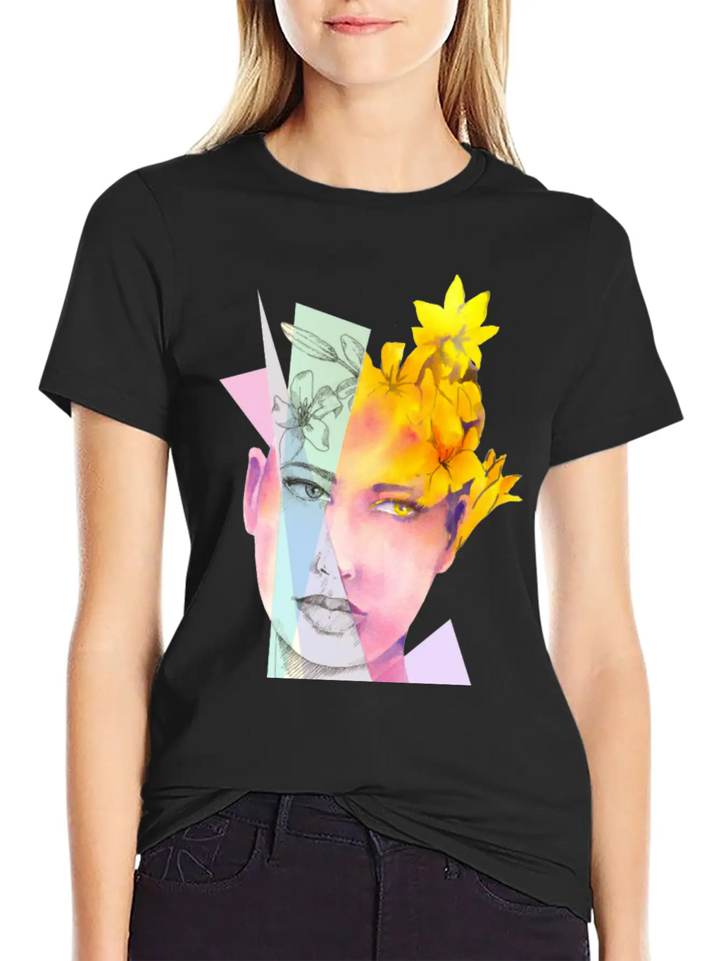 The Girl With Fire Flowers In Her Hair Classic Fit Graphic Tee For Daily Comfort – Unisex Cotton Shirt