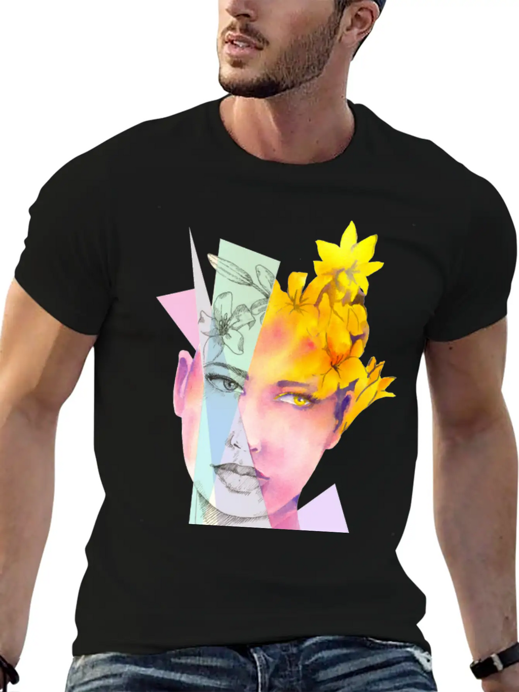 The Girl With Fire Flowers In Her Hair Classic Fit Graphic Tee For Daily Comfort – Unisex Cotton Shirt