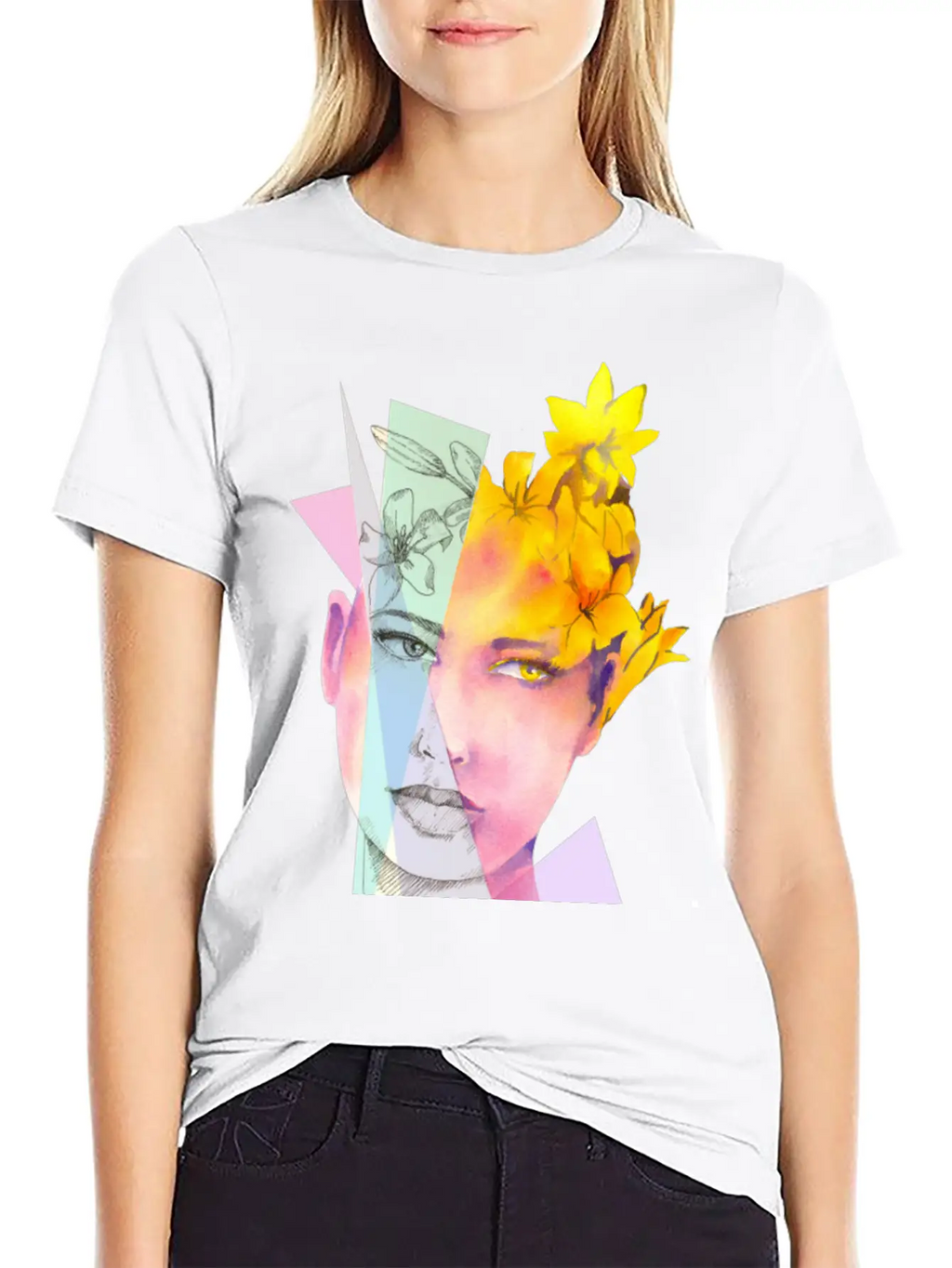The Girl With Fire Flowers In Her Hair Classic Fit Graphic Tee For Daily Comfort – Unisex Cotton Shirt