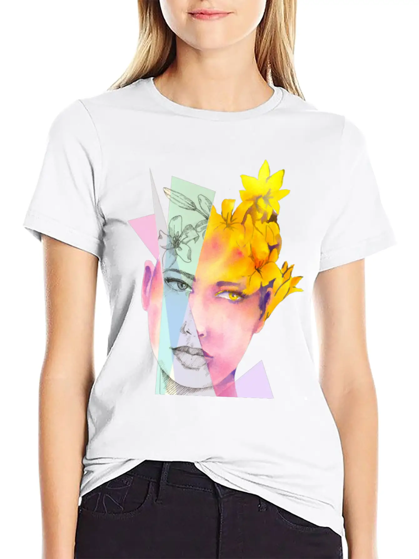 The Girl With Fire Flowers In Her Hair Classic Fit Graphic Tee For Daily Comfort – Unisex Cotton Shirt