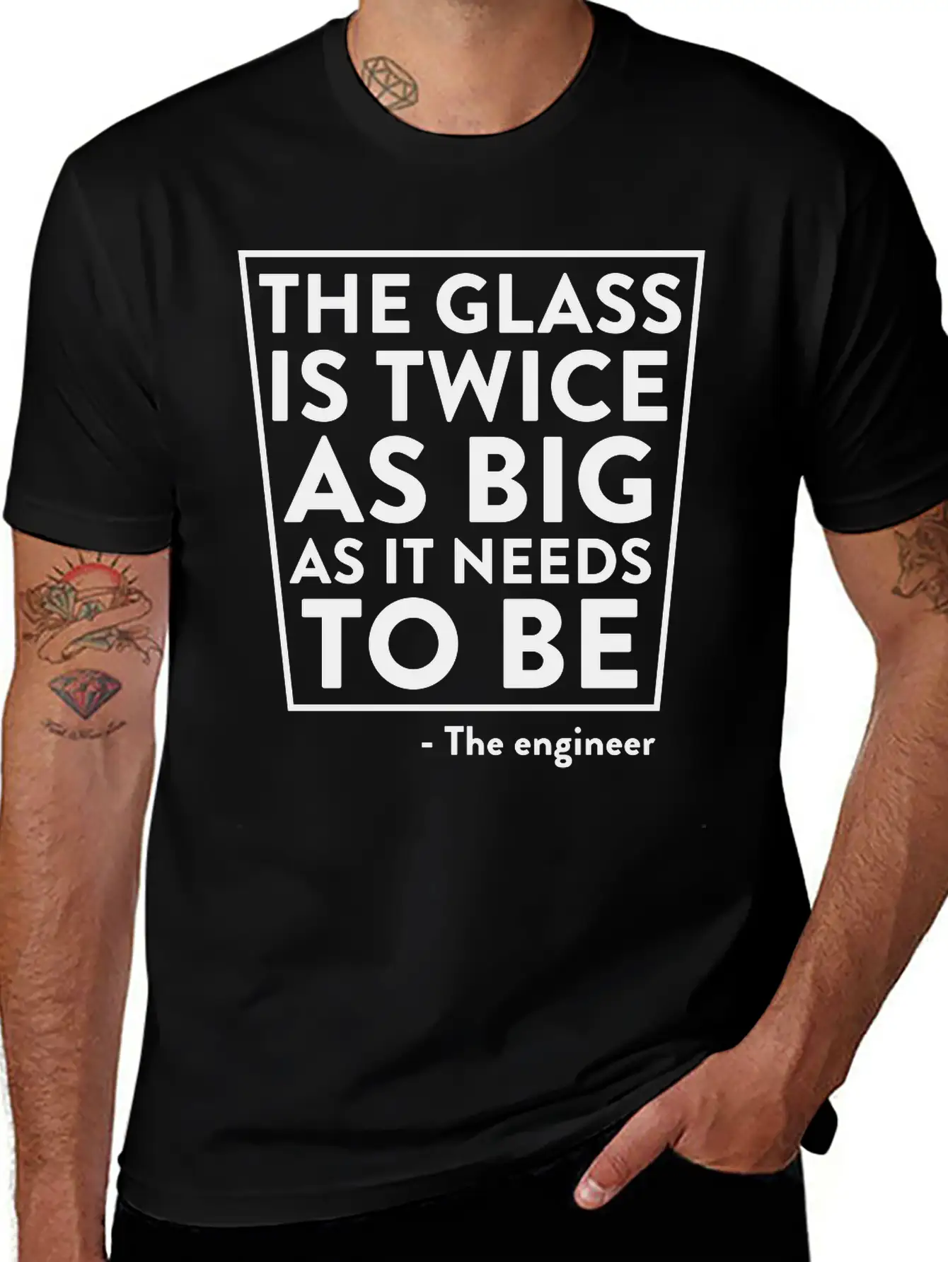 The Glass Is Twice As Big As It Needs To Be Breathable Soft Cotton T-Shirt – Timeless Casual Look