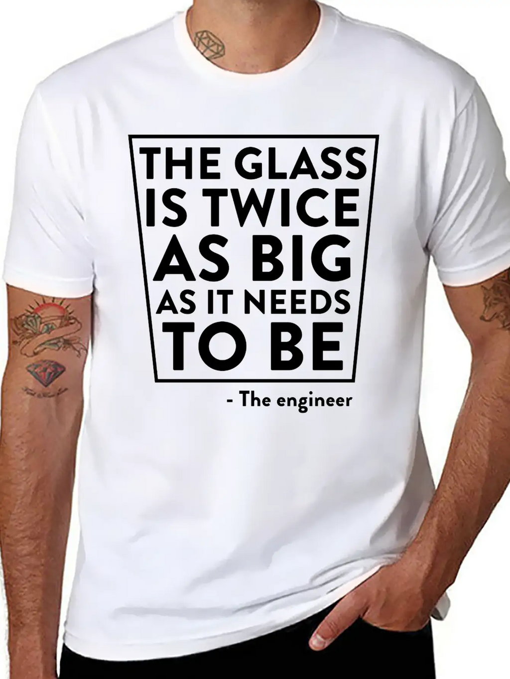 The Glass Is Twice As Big As It Needs To Be Breathable Soft Cotton T-Shirt – Timeless Casual Look