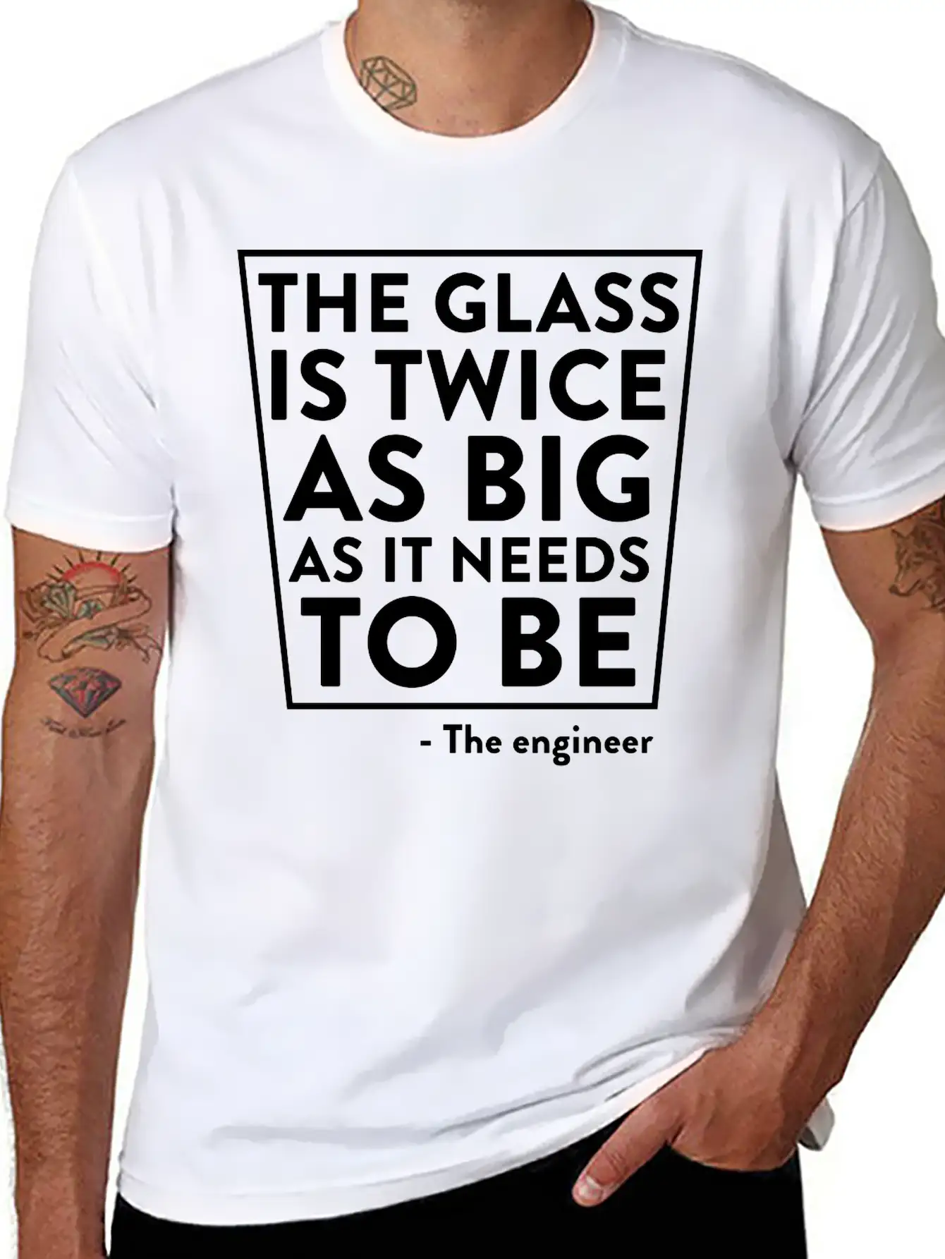 The Glass Is Twice As Big As It Needs To Be Breathable Soft Cotton T-Shirt – Timeless Casual Look