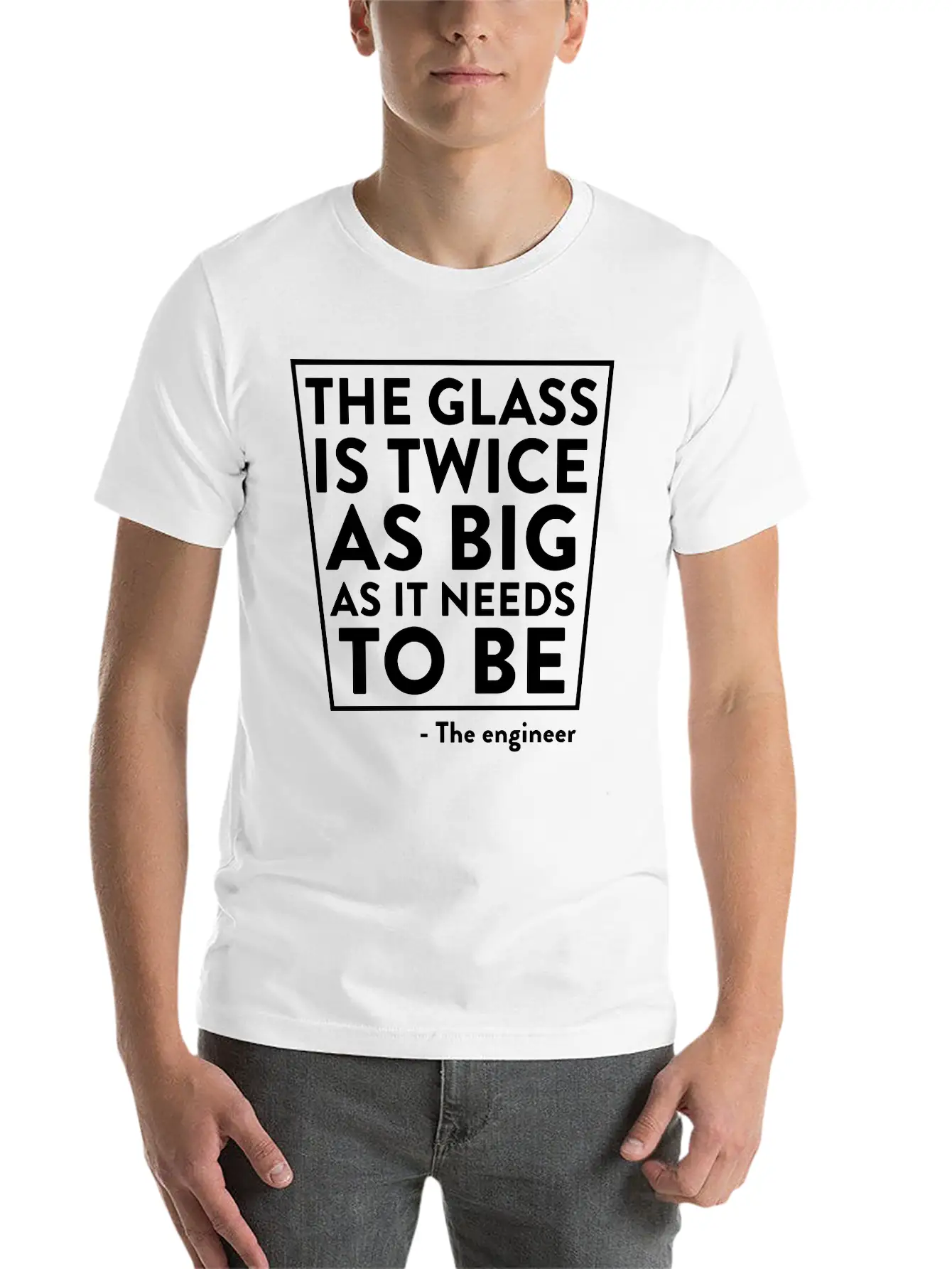 The Glass Is Twice As Big As It Needs To Be Breathable Soft Cotton T-Shirt – Timeless Casual Look
