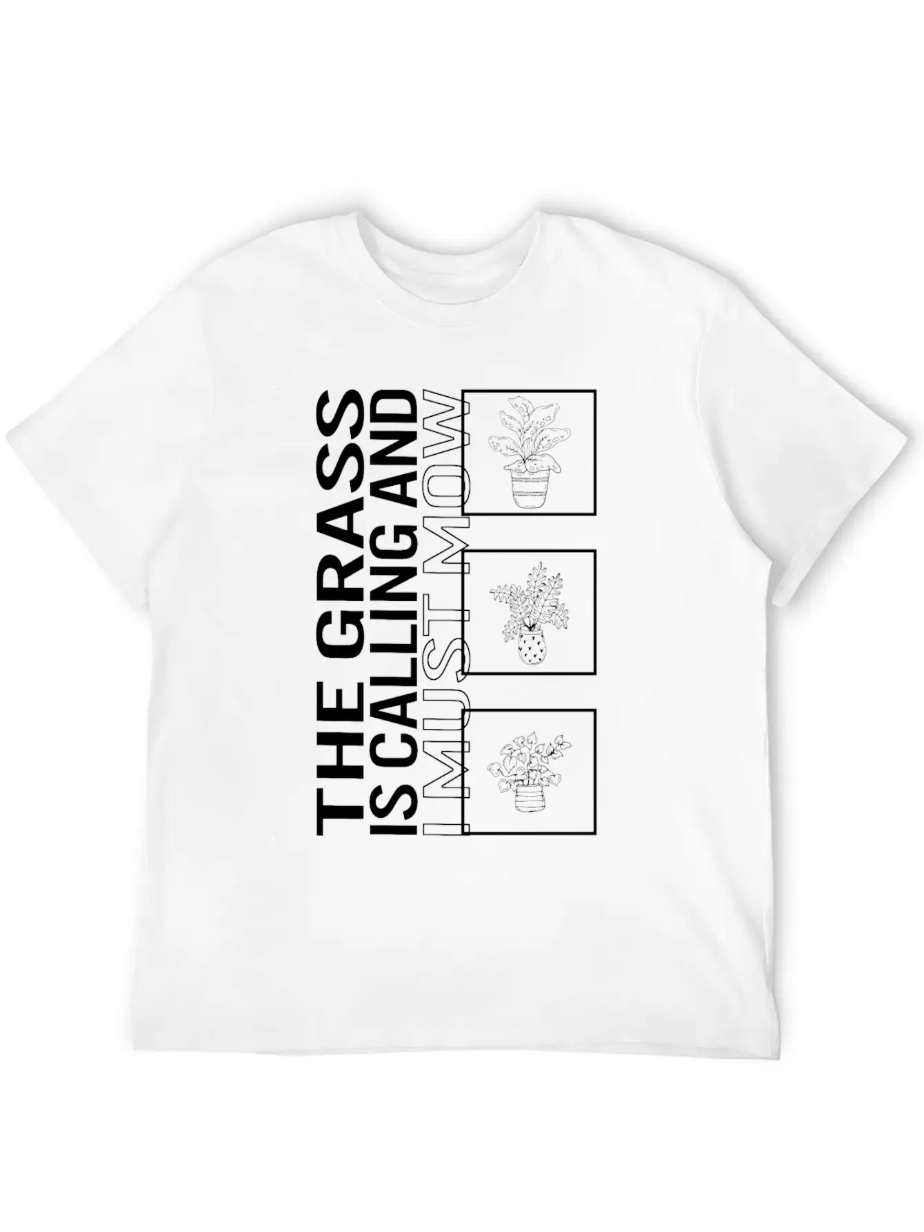 The Grass Is Calling And I Must Mow, Garden Plant Unisex Short Sleeve Soft Cotton T-Shirt – Casual Everyday Wear