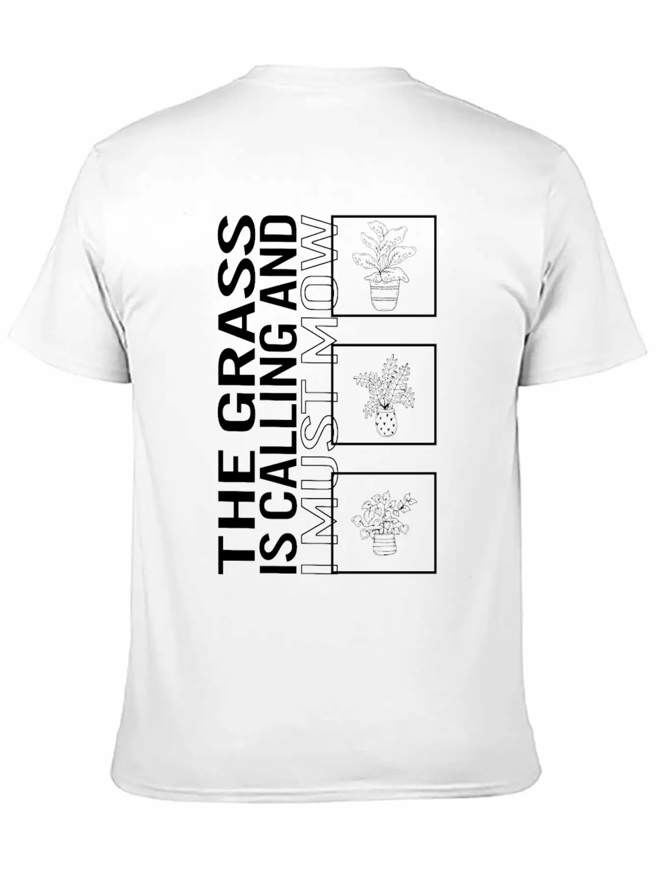 The Grass Is Calling And I Must Mow, Garden Plant Unisex Short Sleeve Soft Cotton T-Shirt – Casual Everyday Wear