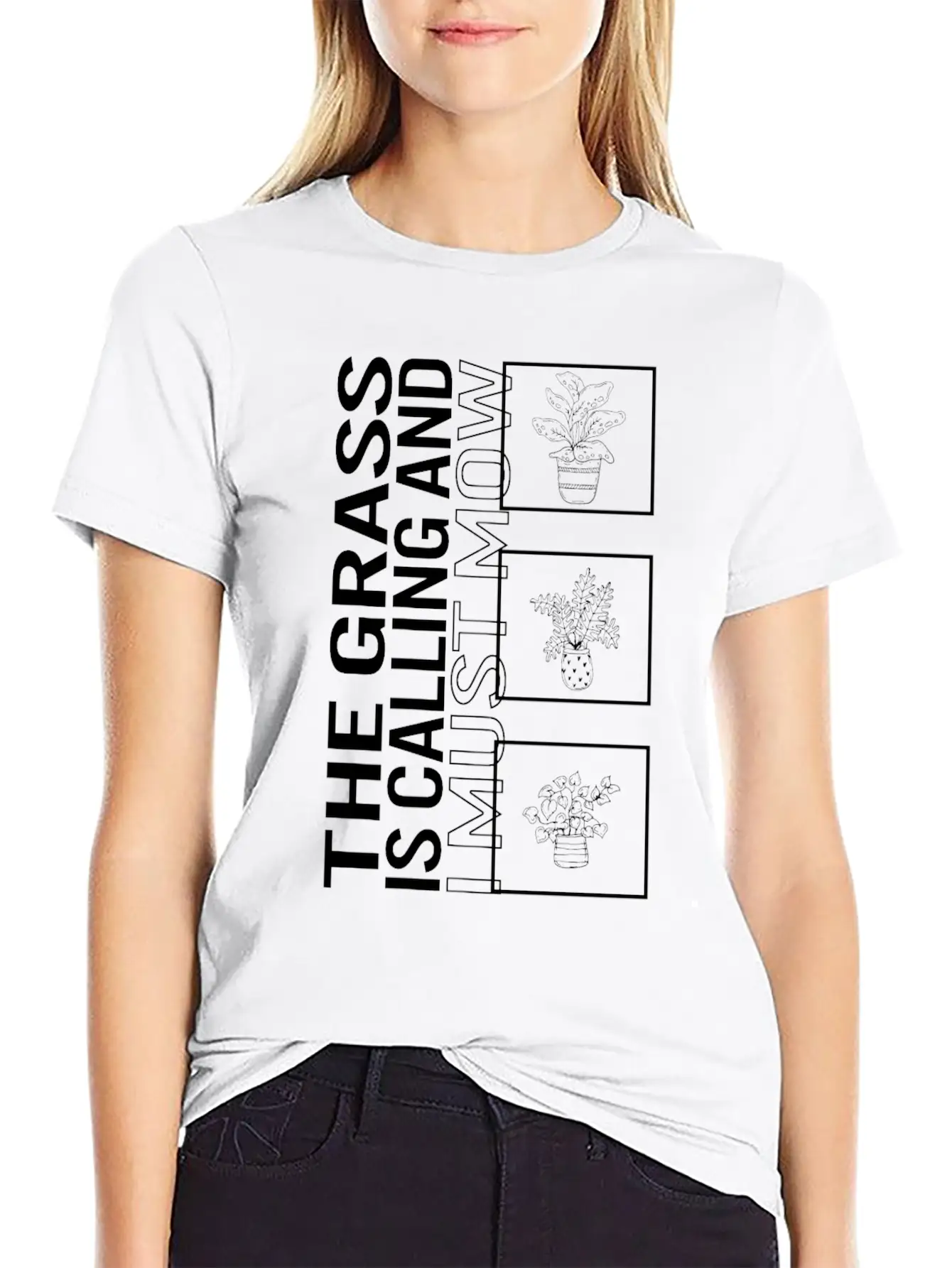 The Grass Is Calling And I Must Mow, Garden Plant Unisex Short Sleeve Soft Cotton T-Shirt – Casual Everyday Wear