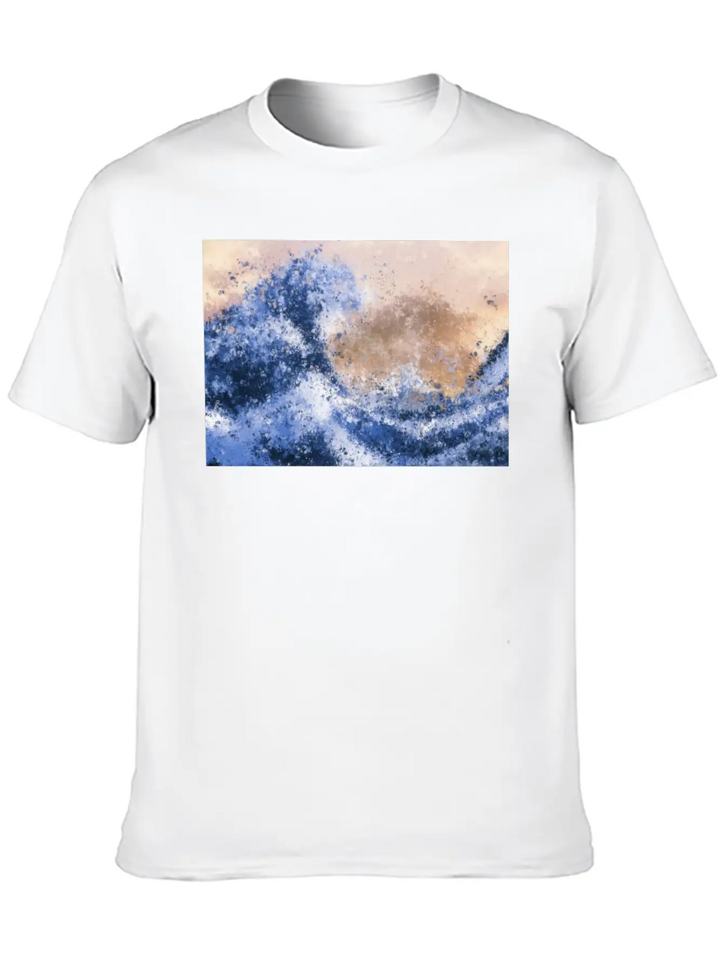 The Great Wave Inspired Abstract Painting Casual Graphic T-Shirt – Simple And Comfortable Daily Wear