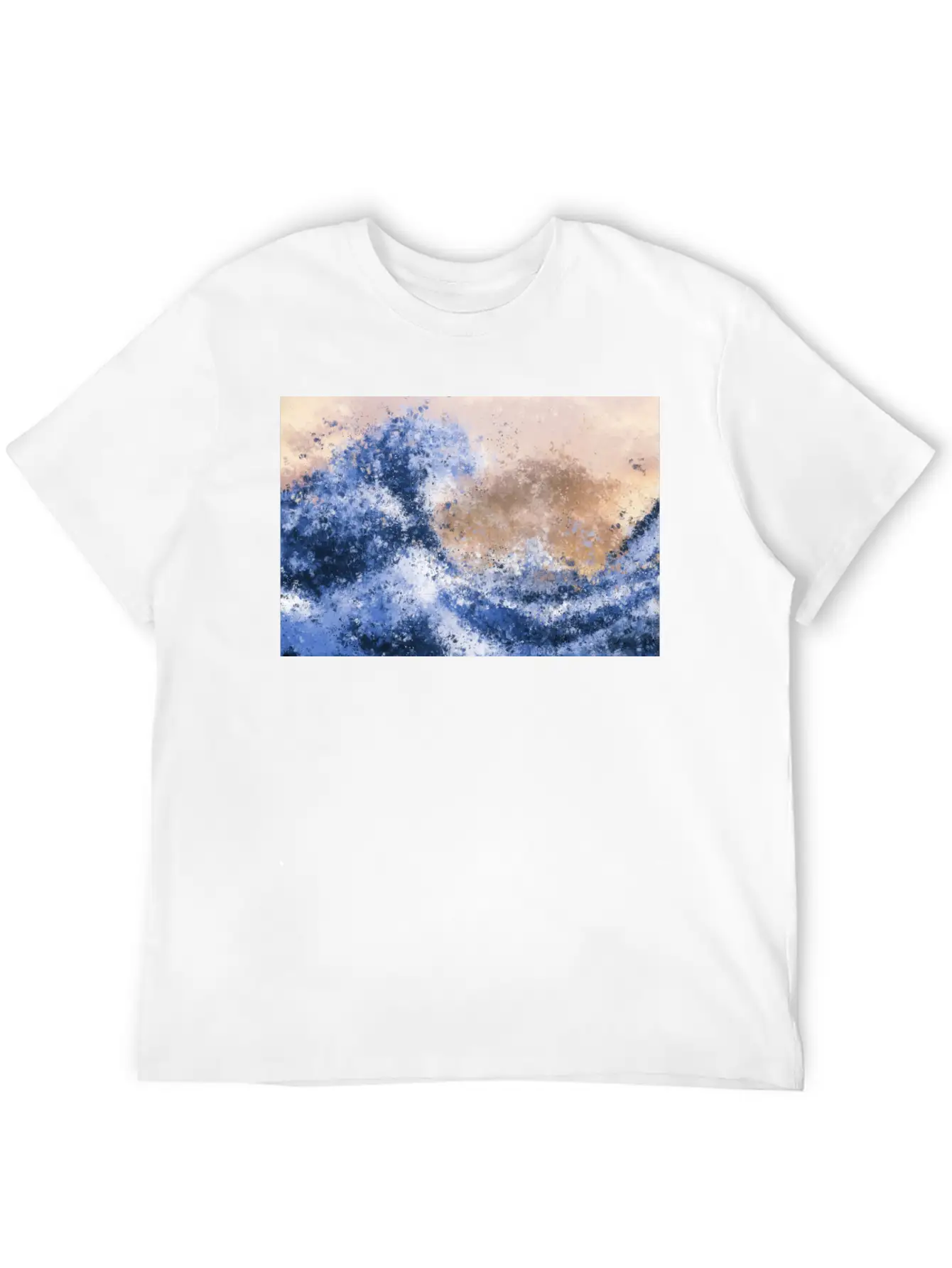 The Great Wave Inspired Abstract Painting Casual Graphic T-Shirt – Simple And Comfortable Daily Wear