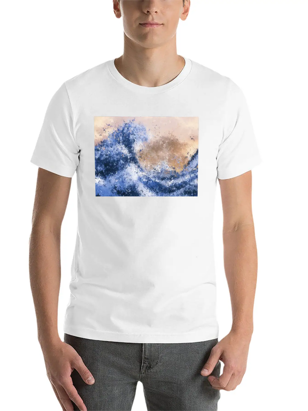 The Great Wave Inspired Abstract Painting Casual Graphic T-Shirt – Simple And Comfortable Daily Wear