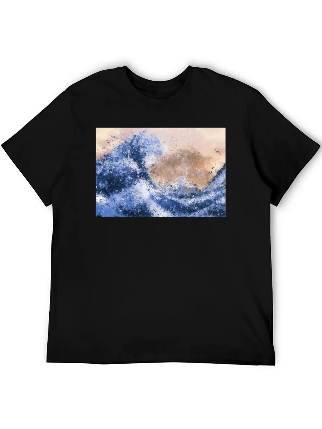 The Great Wave Inspired Abstract Painting Casual Graphic T-Shirt – Simple And Comfortable Daily Wear
