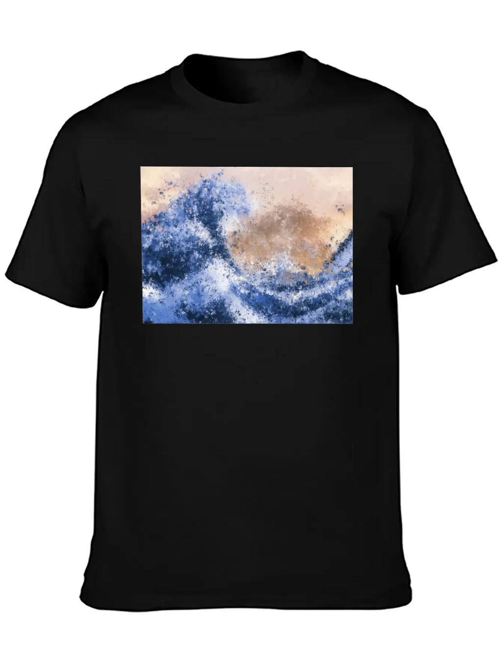 The Great Wave Inspired Abstract Painting Casual Graphic T-Shirt – Simple And Comfortable Daily Wear