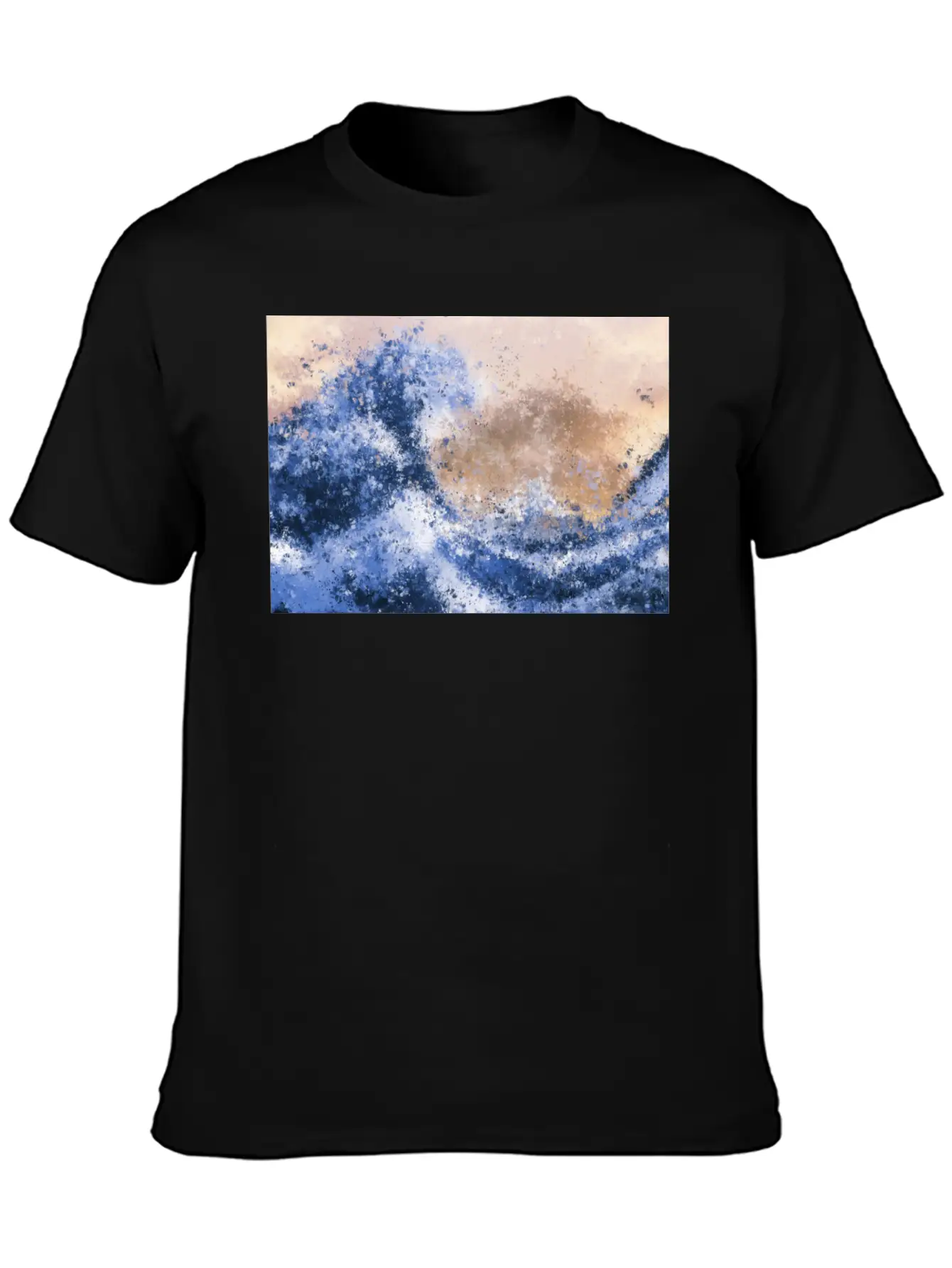 The Great Wave Inspired Abstract Painting Casual Graphic T-Shirt – Simple And Comfortable Daily Wear