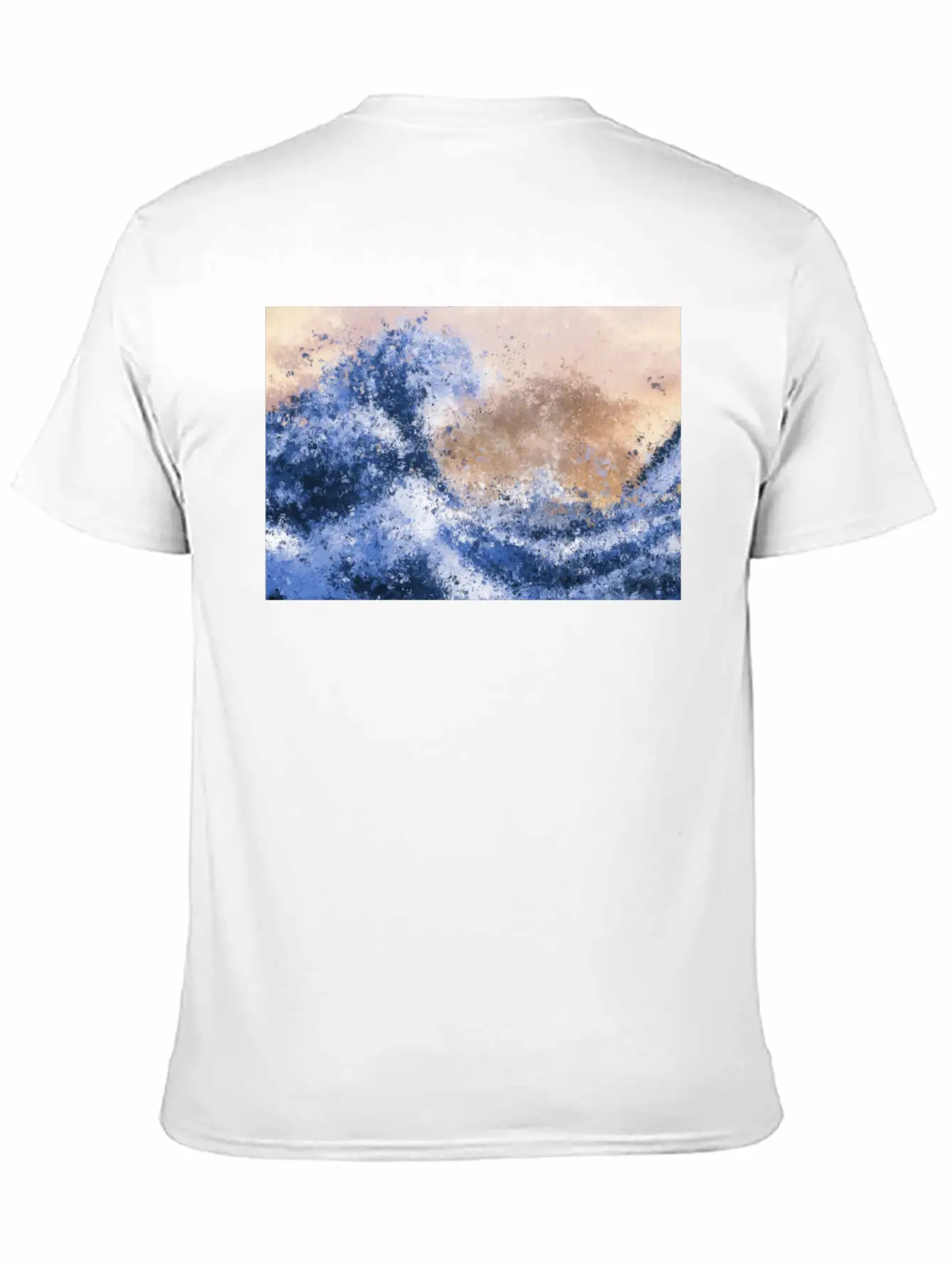 The Great Wave Inspired Abstract Painting Casual Graphic T-Shirt – Simple And Comfortable Daily Wear