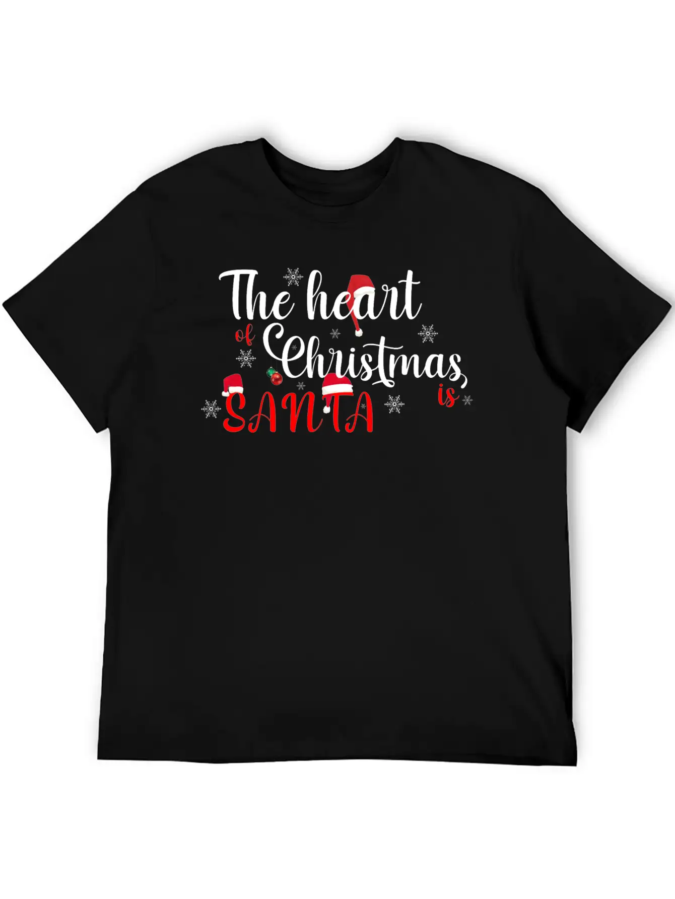 The Heart Of Christmas Is Santa T-SHIRT Casual Graphic T-Shirt – Simple And Comfortable Daily Wear