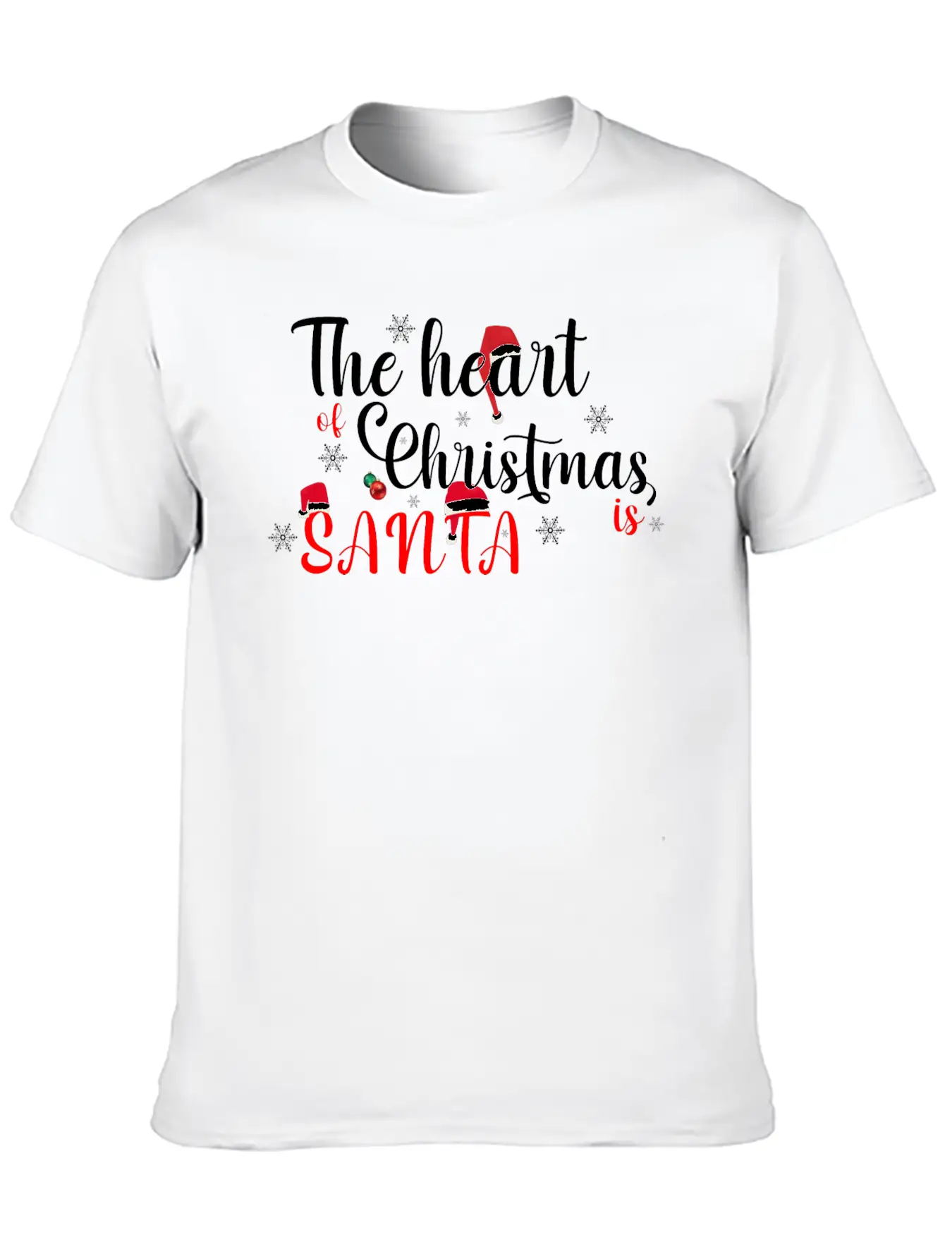 The Heart Of Christmas Is Santa T-SHIRT Casual Graphic T-Shirt – Simple And Comfortable Daily Wear