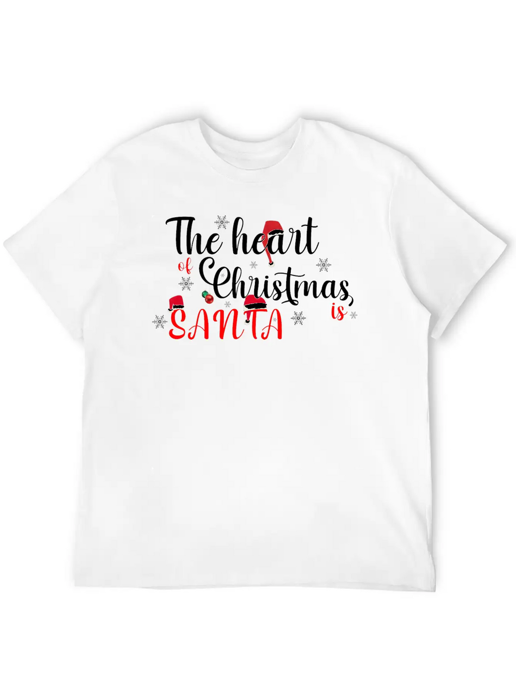 The Heart Of Christmas Is Santa T-SHIRT Casual Graphic T-Shirt – Simple And Comfortable Daily Wear