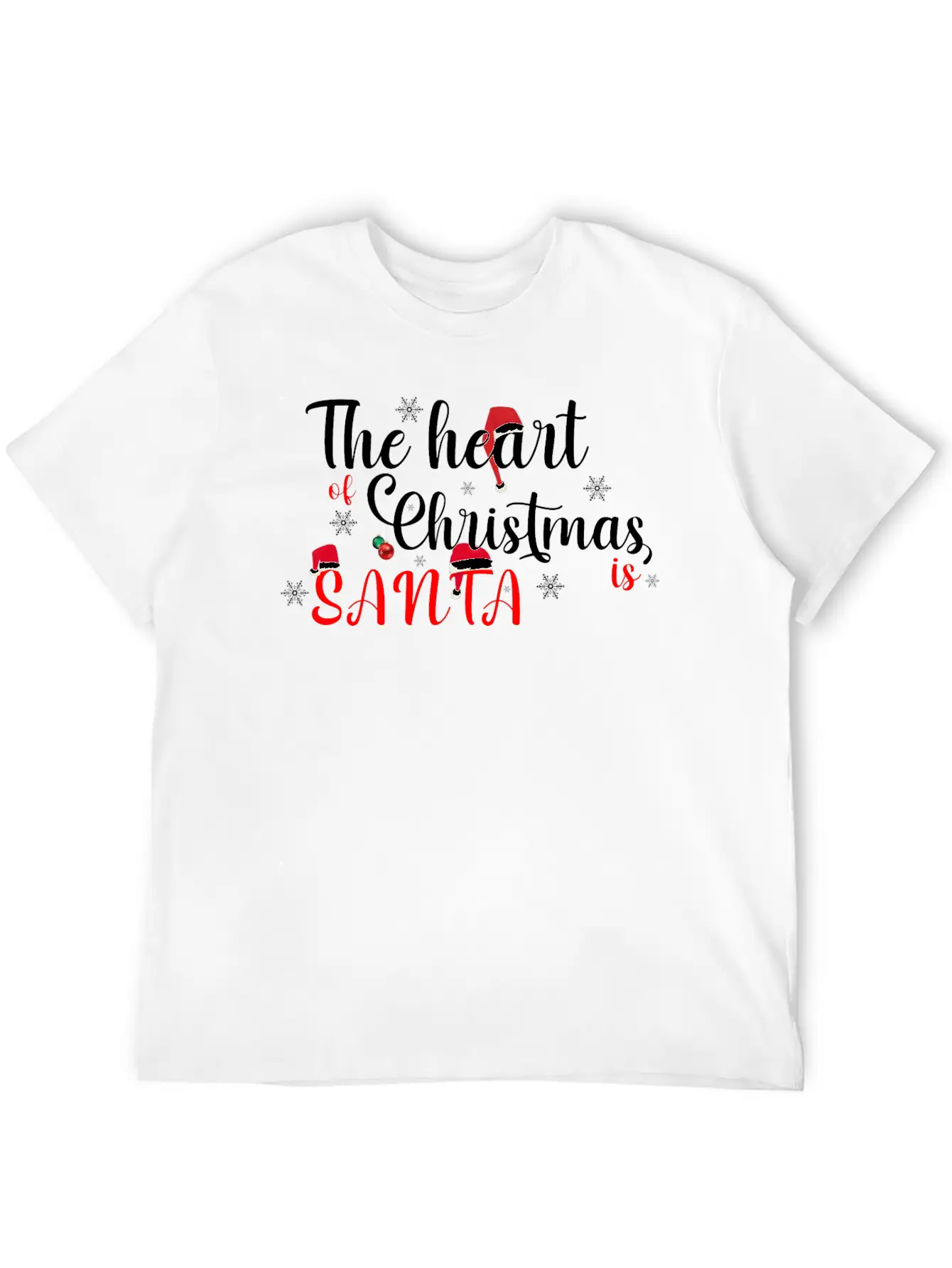 The Heart Of Christmas Is Santa T-SHIRT Casual Graphic T-Shirt – Simple And Comfortable Daily Wear