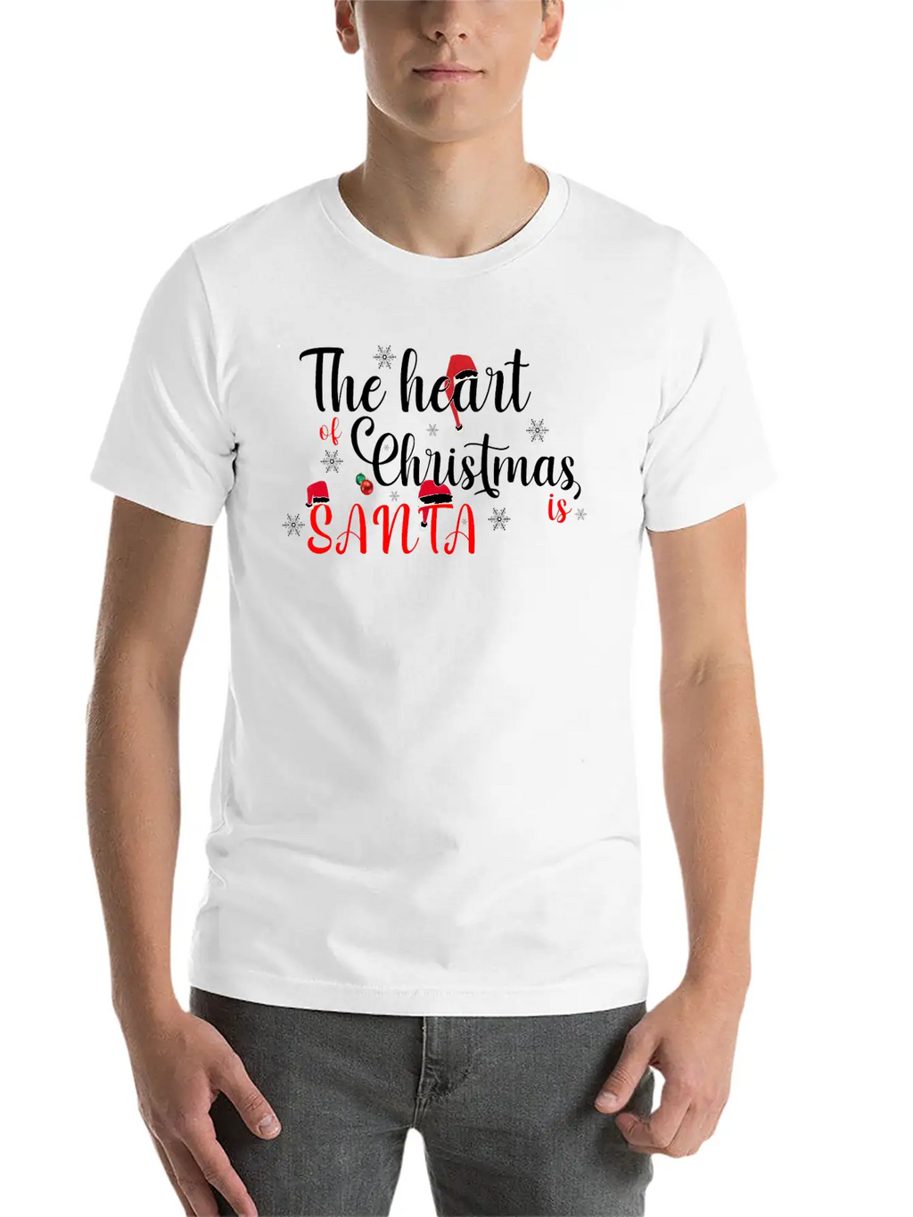 The Heart Of Christmas Is Santa T-SHIRT Casual Graphic T-Shirt – Simple And Comfortable Daily Wear