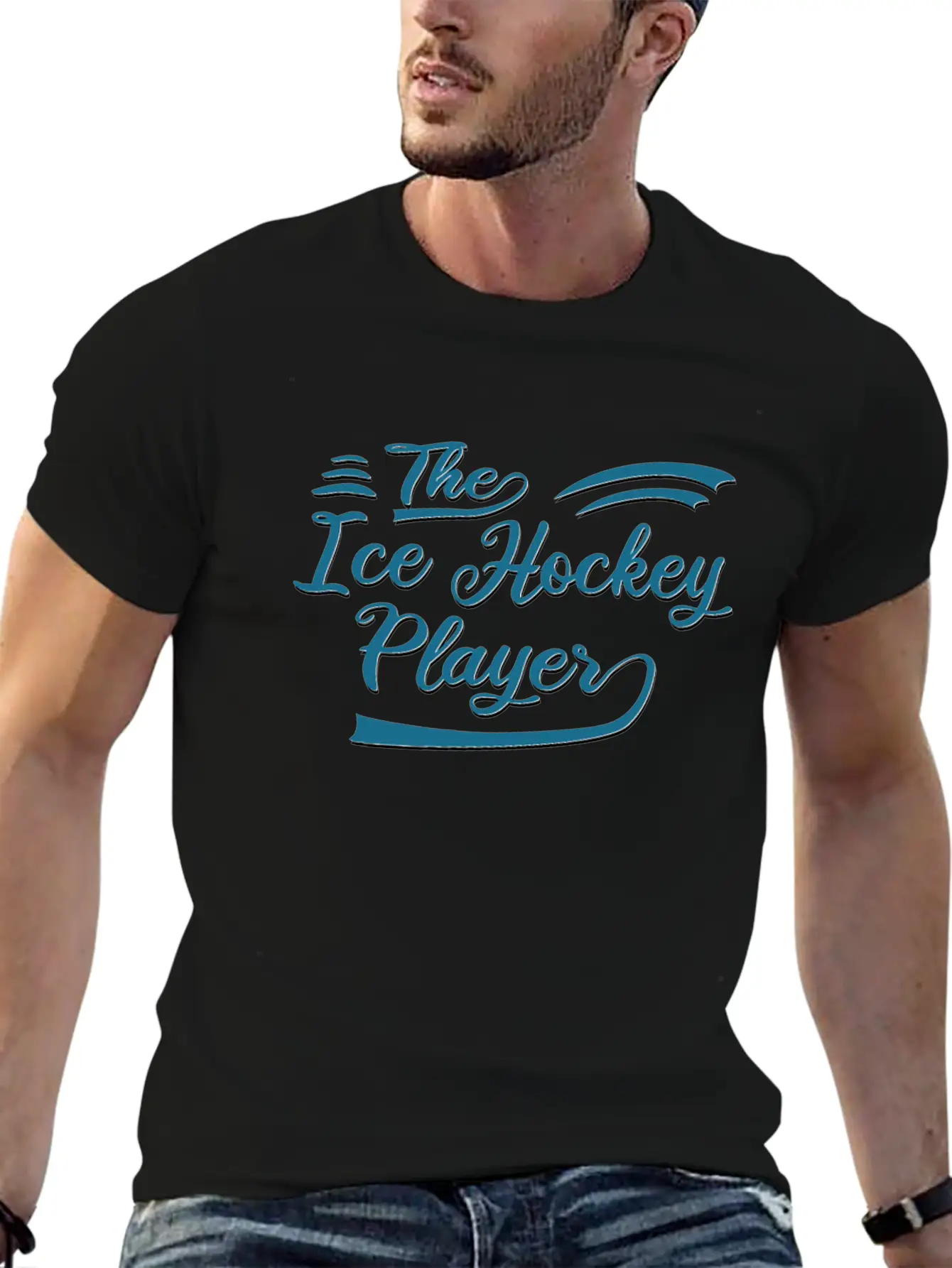 The Ice Hockey Player Stylish Everyday T-Shirt – Unisex Basic Cotton Tee
