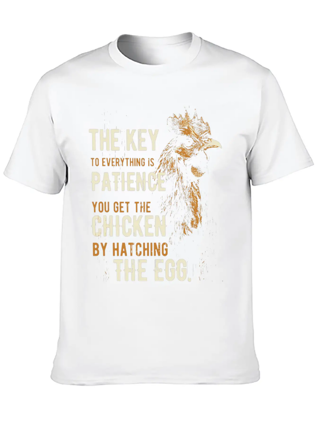 The Key Patience Chicken The Egg Unisex Casual T-Shirt – Clean Design For Daily Comfort