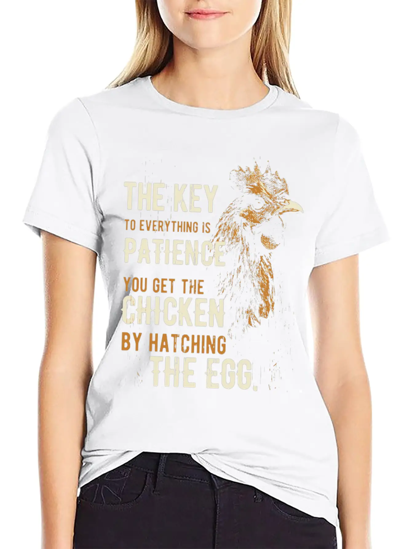 The Key Patience Chicken The Egg Unisex Casual T-Shirt – Clean Design For Daily Comfort