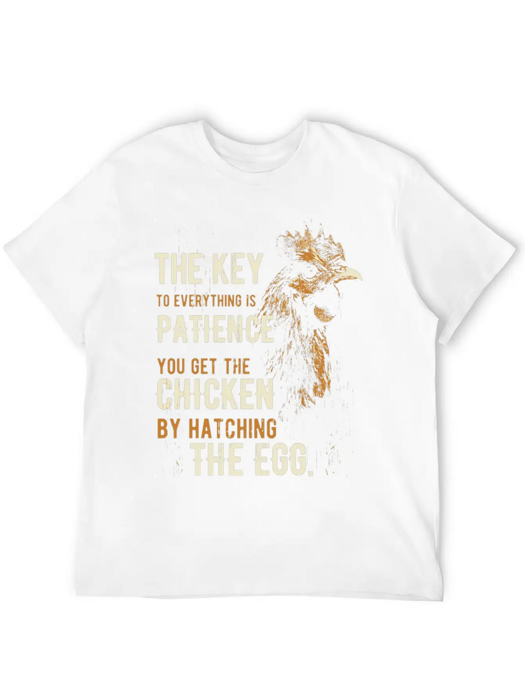 The Key Patience Chicken The Egg Unisex Casual T-Shirt – Clean Design For Daily Comfort