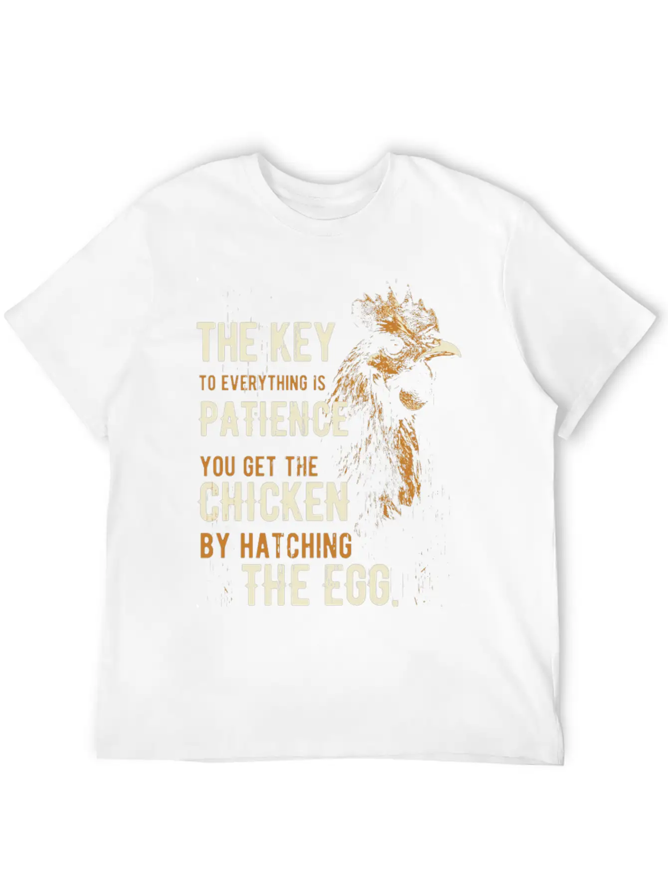 The Key Patience Chicken The Egg Unisex Casual T-Shirt – Clean Design For Daily Comfort