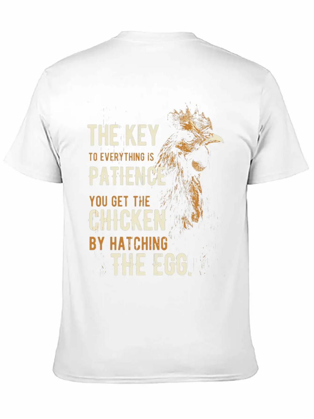 The Key Patience Chicken The Egg Unisex Casual T-Shirt – Clean Design For Daily Comfort