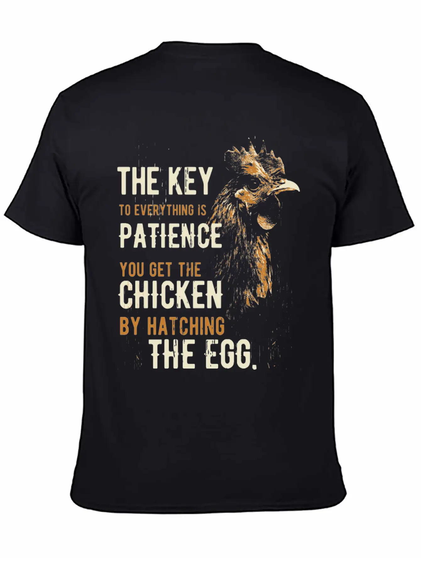 The Key Patience Chicken The Egg Unisex Casual T-Shirt – Clean Design For Daily Comfort