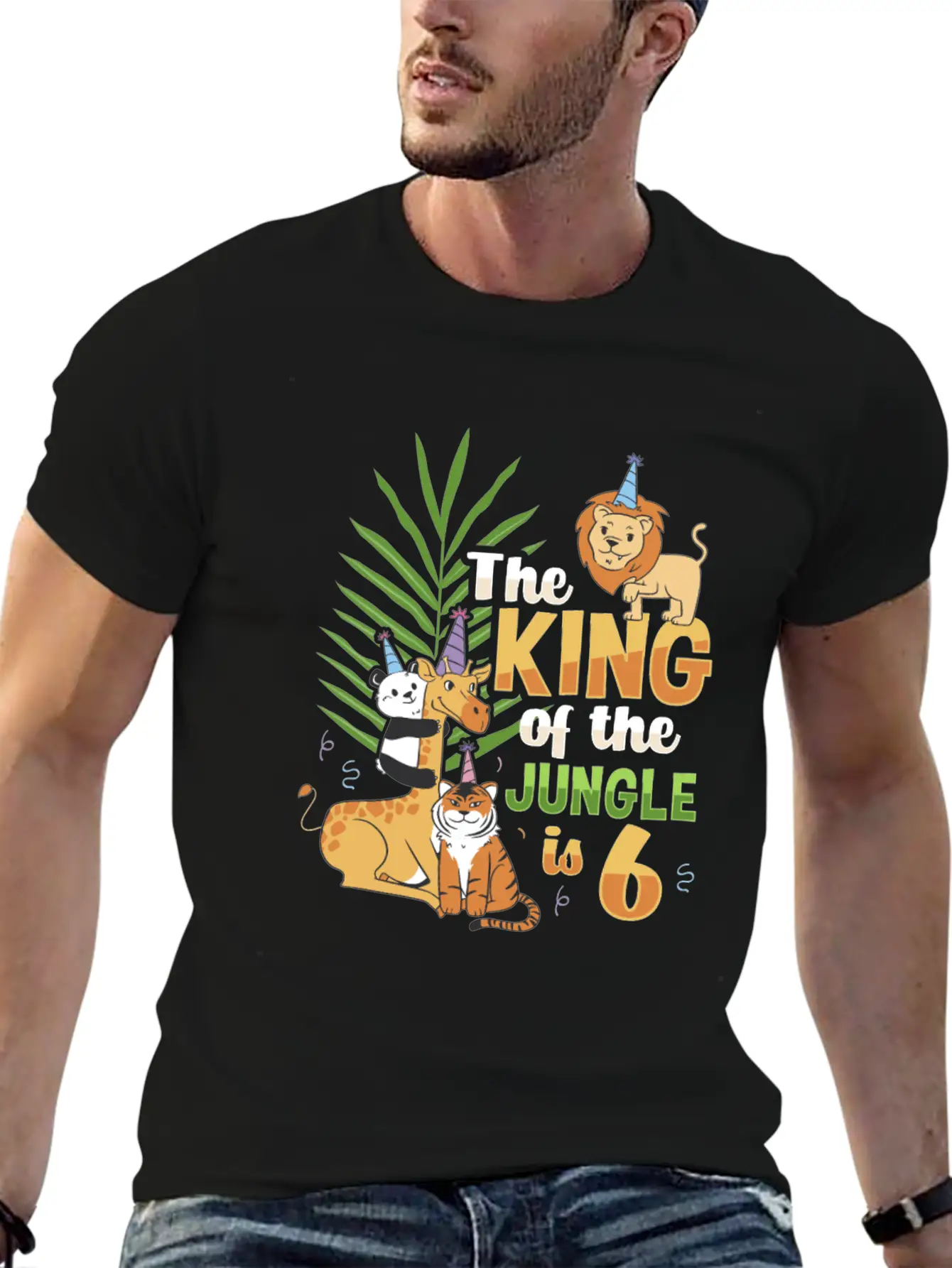 The King Of The Jungle Is 6 Design Unisex Casual T-Shirt – Clean Design For Daily Comfort