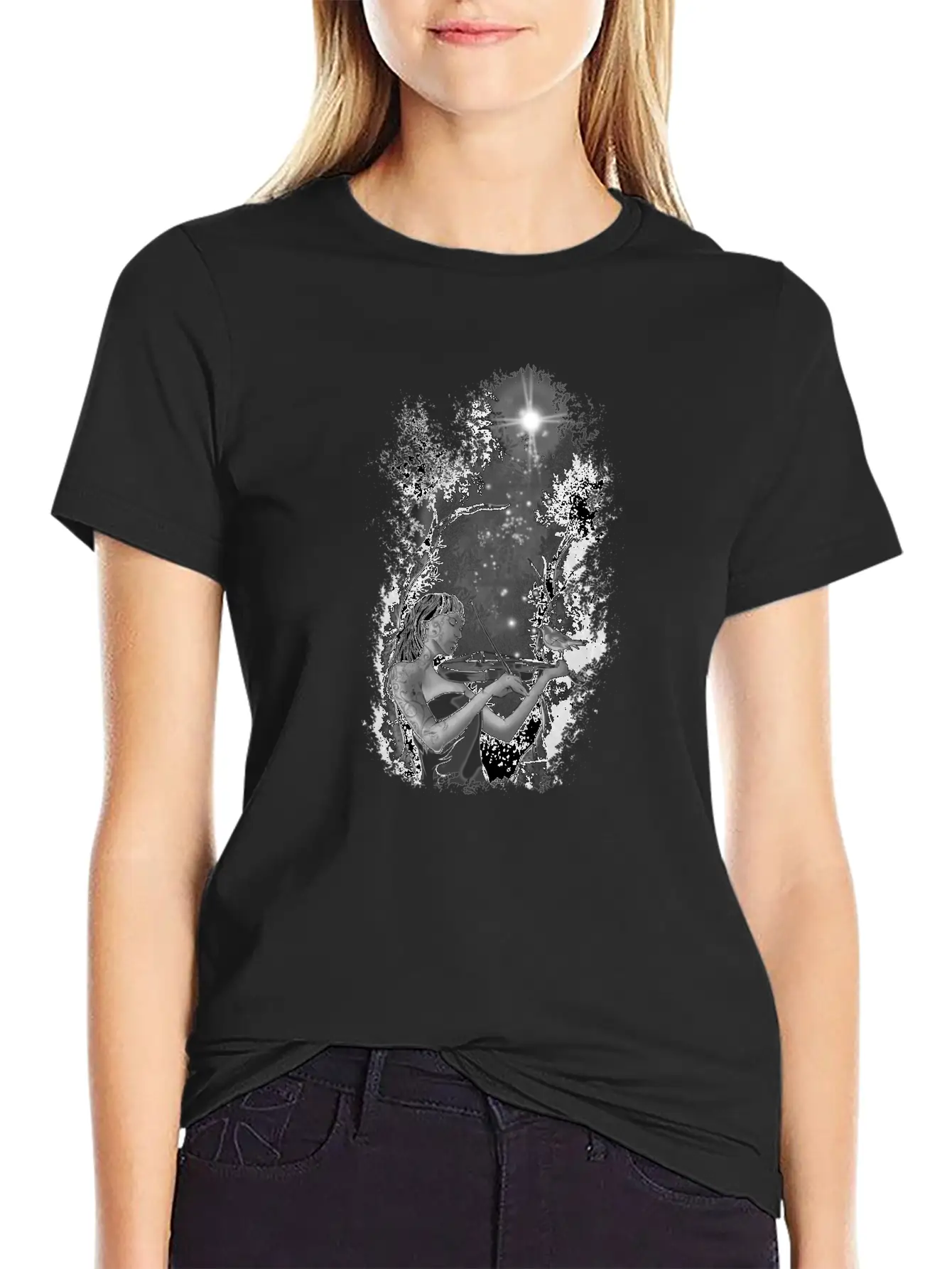 The Light Of Music Girl W Unisex Casual T-Shirt – Clean Design For Daily Comfort