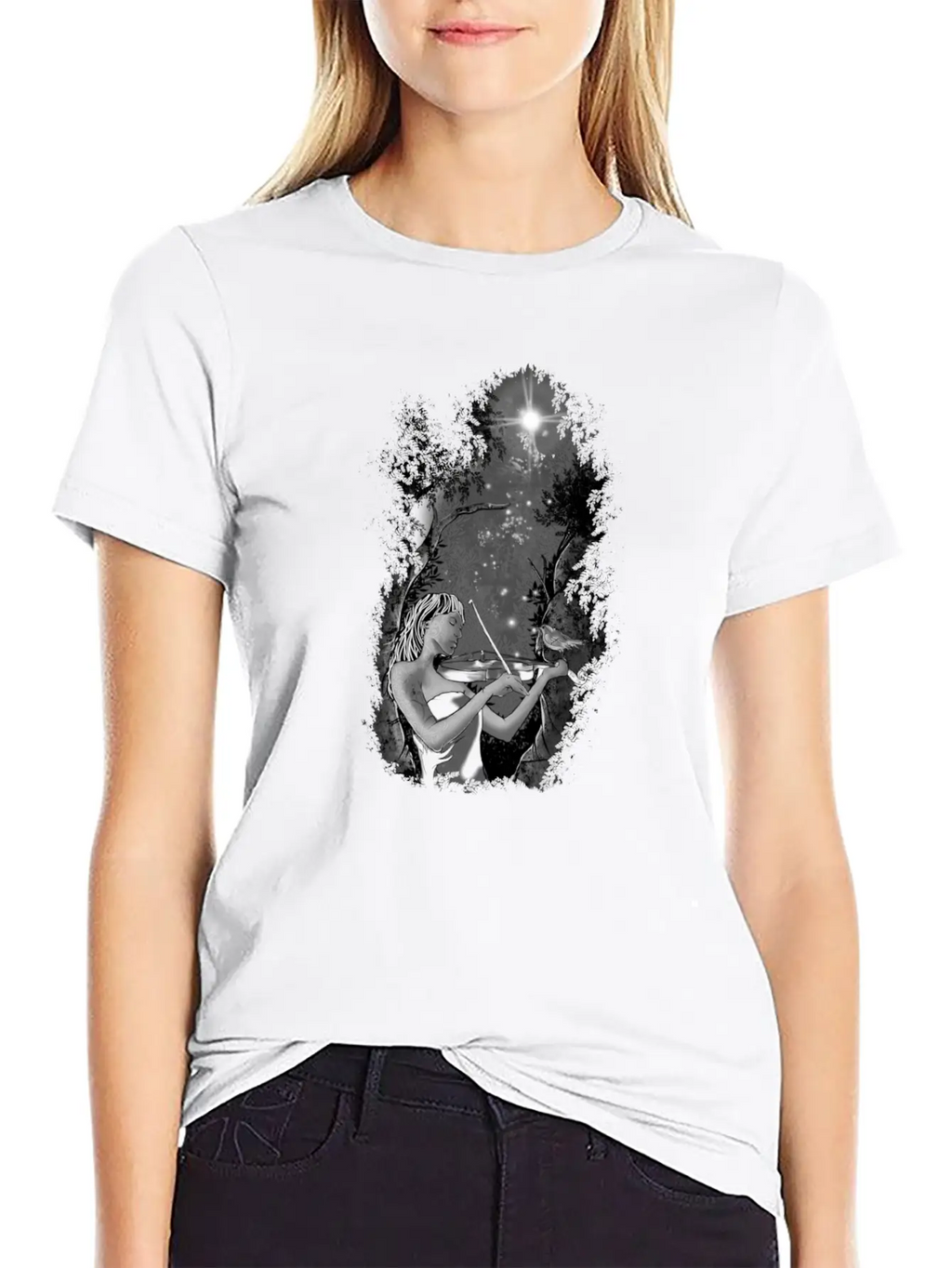 The Light Of Music Girl W Unisex Casual T-Shirt – Clean Design For Daily Comfort