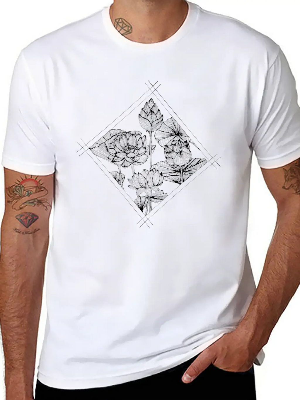 The Lined Design And The Vector Design. Unisex Casual T-Shirt – Clean Design For Daily Comfort