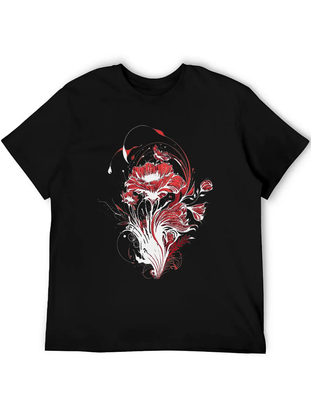 The Love: Red Flowers And The Fragrance Of Romance Casual Graphic T-Shirt – Simple And Comfortable Daily Wear