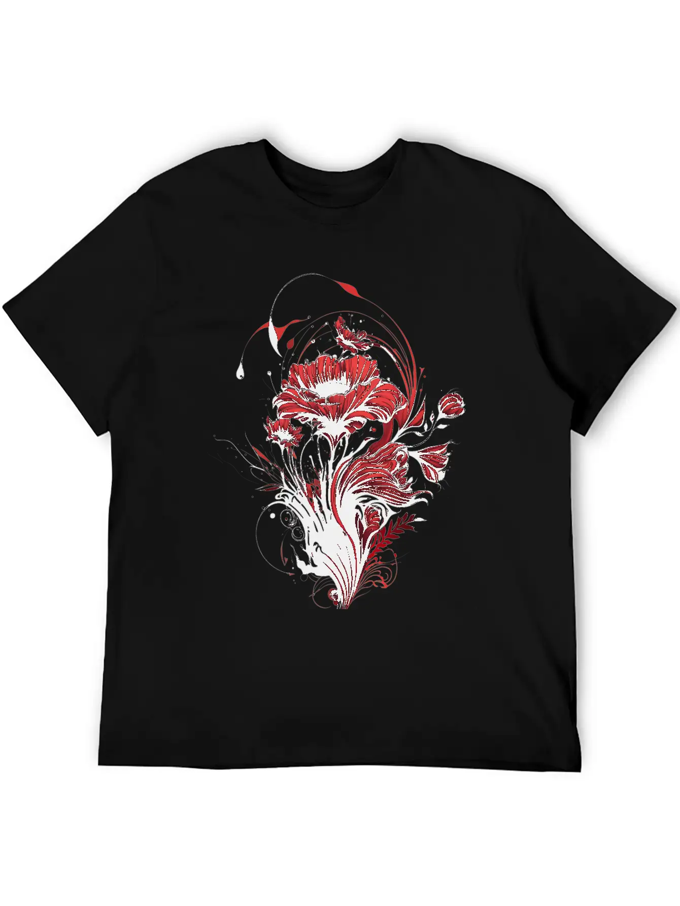 The Love: Red Flowers And The Fragrance Of Romance Casual Graphic T-Shirt – Simple And Comfortable Daily Wear
