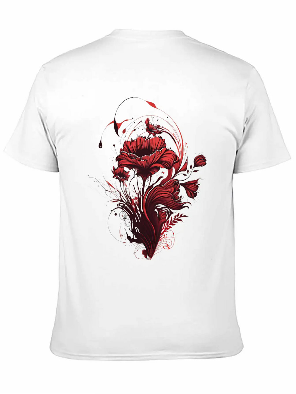 The Love: Red Flowers And The Fragrance Of Romance Casual Graphic T-Shirt – Simple And Comfortable Daily Wear
