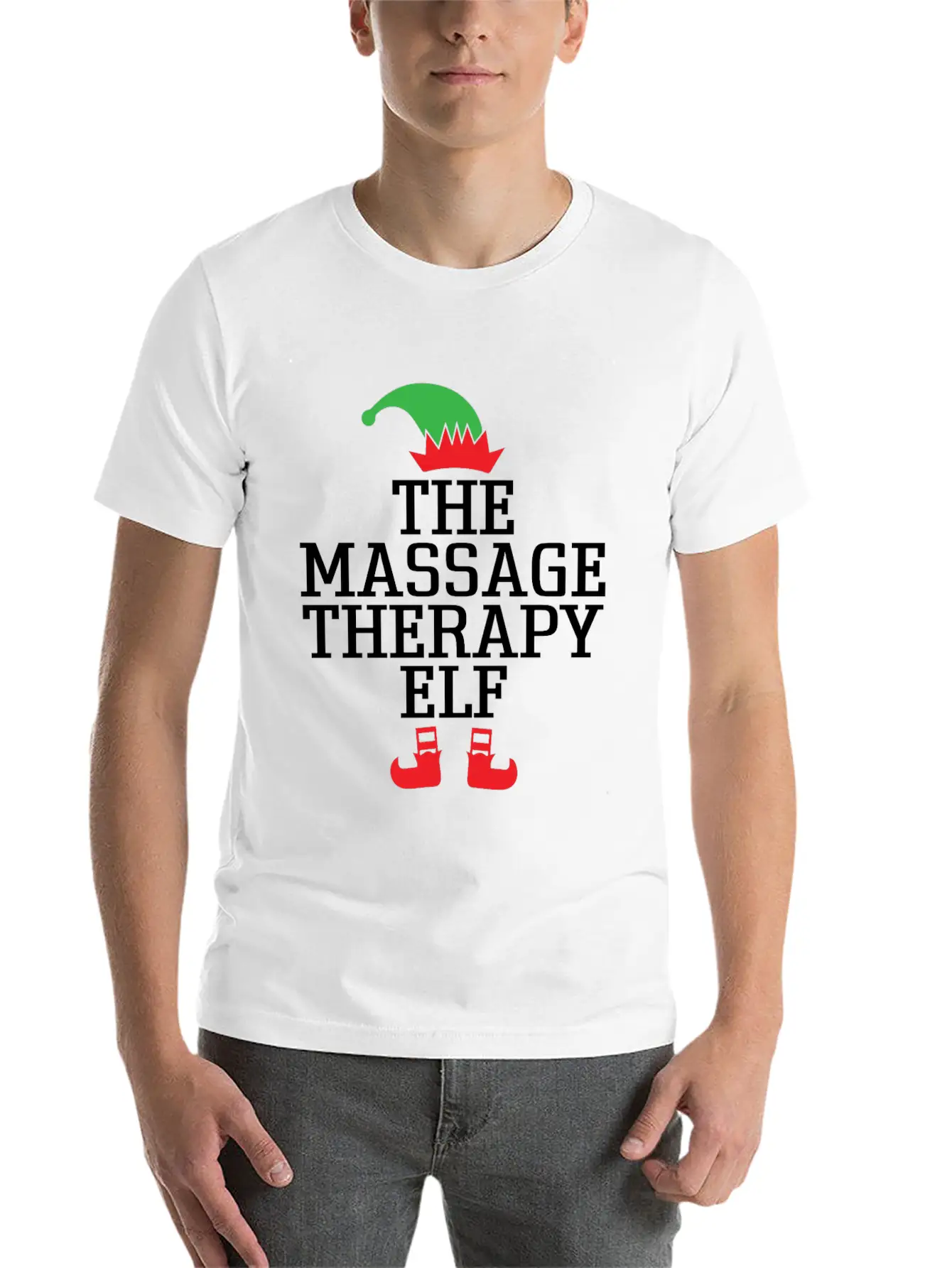 The Massage Therapy ELF, Xmas Christmas Gifts Stylish Everyday T-Shirt – Unisex Basic Cotton Tee