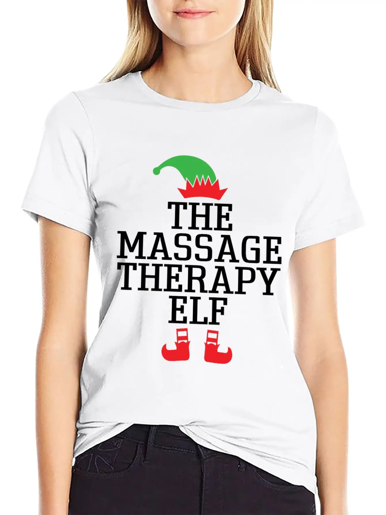 The Massage Therapy ELF, Xmas Christmas Gifts Stylish Everyday T-Shirt – Unisex Basic Cotton Tee