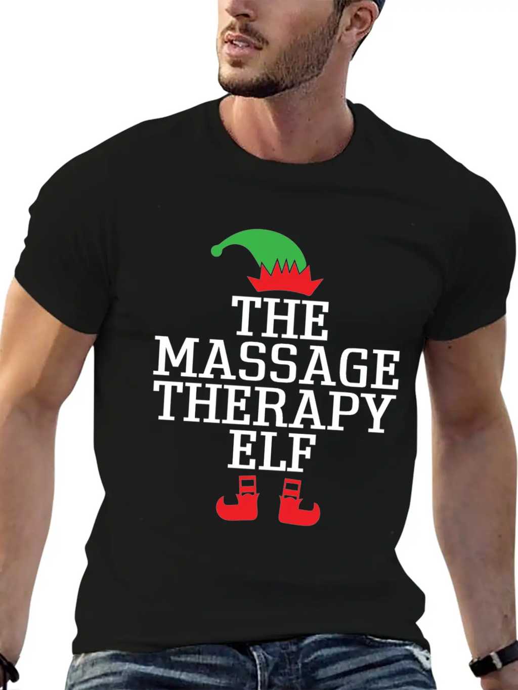 The Massage Therapy ELF, Xmas Christmas Gifts Stylish Everyday T-Shirt – Unisex Basic Cotton Tee
