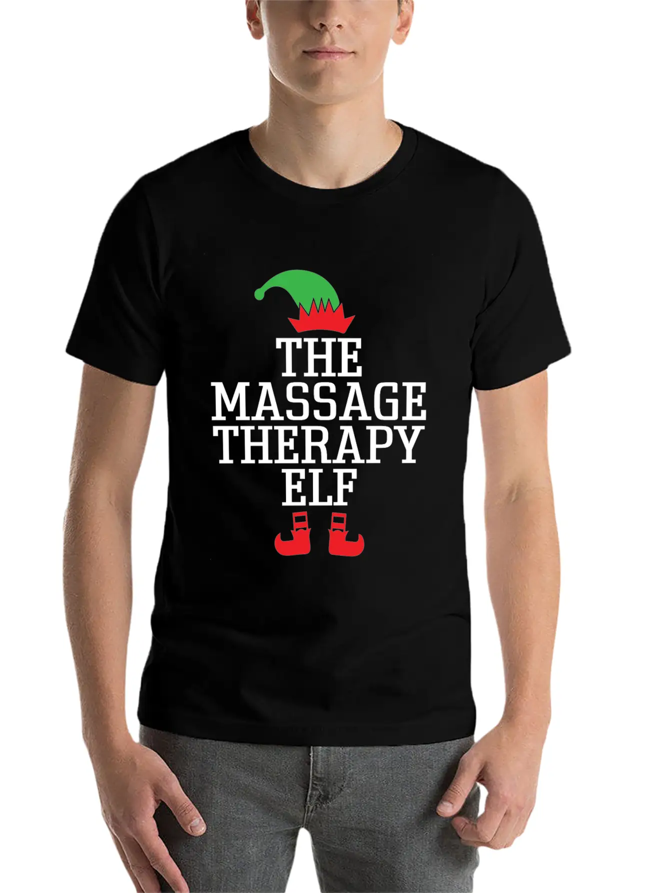 The Massage Therapy ELF, Xmas Christmas Gifts Stylish Everyday T-Shirt – Unisex Basic Cotton Tee